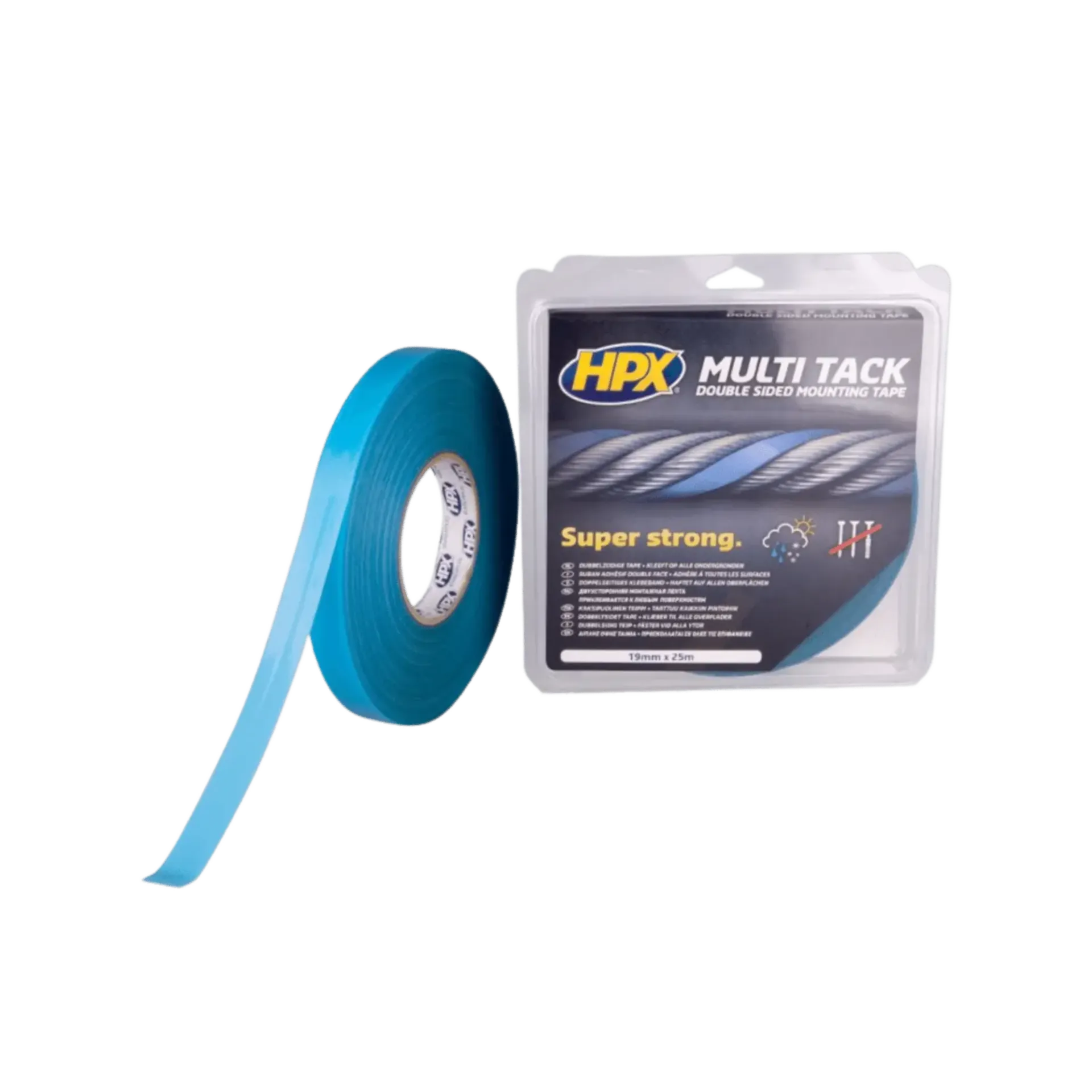 Dubbelzijdige Multi-tack tape - SEMI-Transparant 19mm x 25m Dubbelzijdige Multi-tack tape - SEMI-Transparant 19mm x 25m