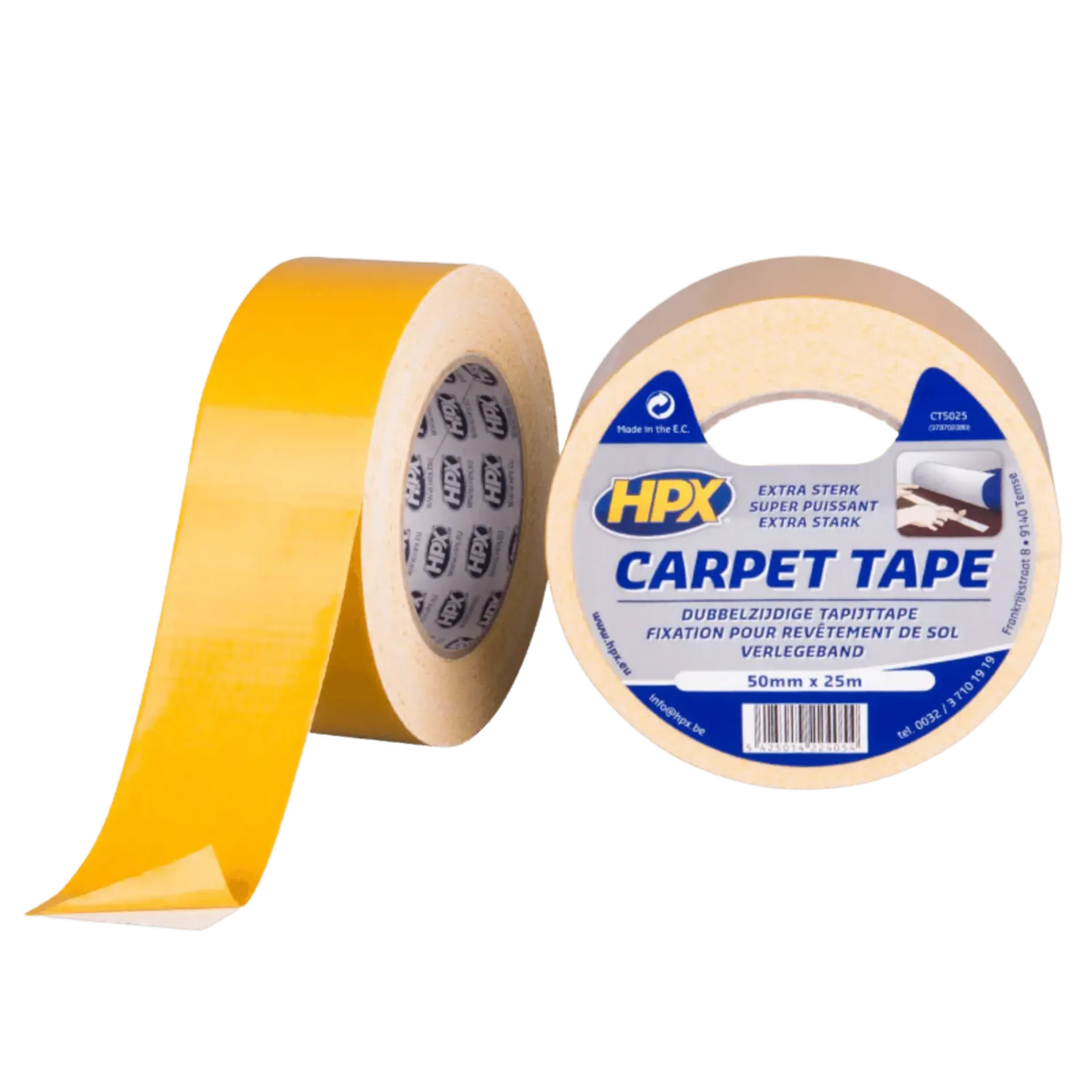 Dubbelzijdige tapijttape - wit 50mm x 25m Dubbelzijdige tapijttape - wit 50mm x 25m