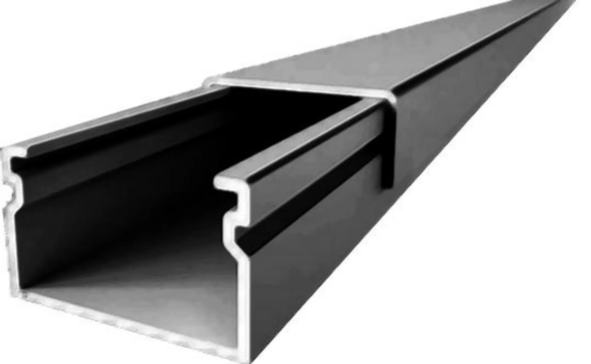 GSV MINIKANAAL (2M) 20X12.5MM MET DEKSEL - ZWART  RAL9005