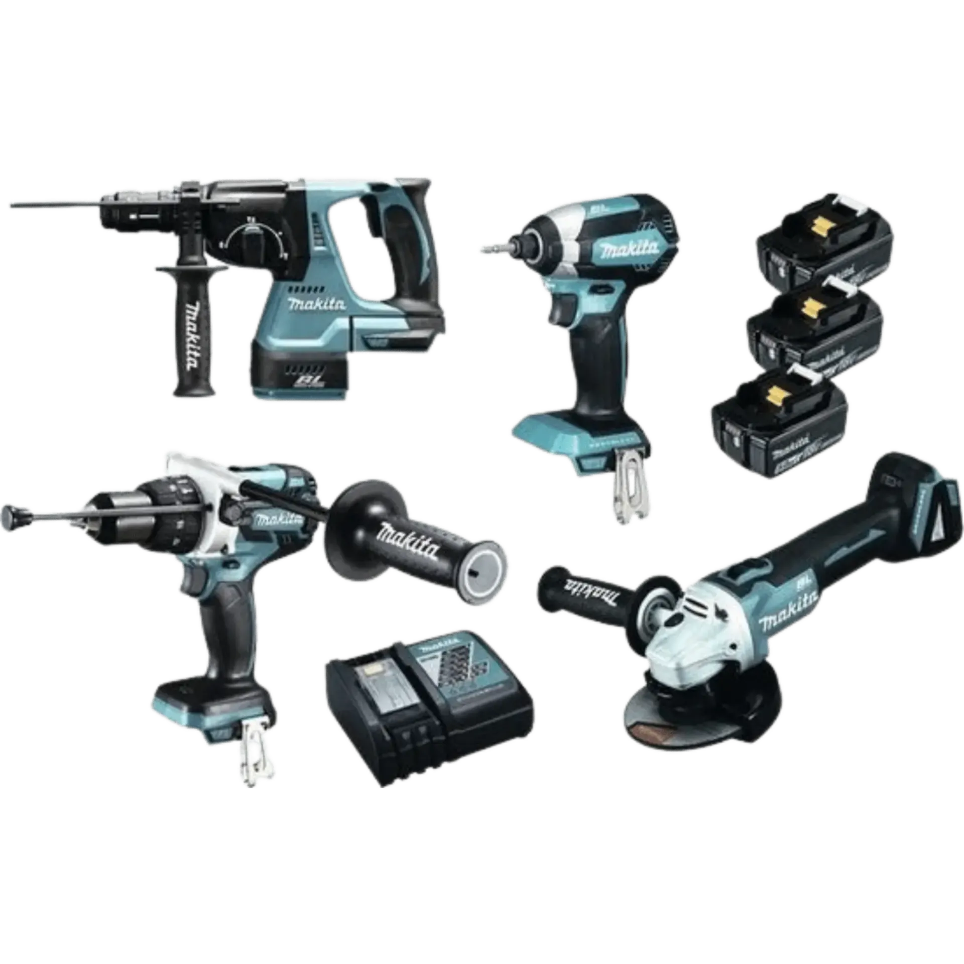 DLX4159TJ Combiset sans fil 4 machines 18V (3 x 5,0Ah Li-ion, chargeur inclus, avec coffret MAKPAC)