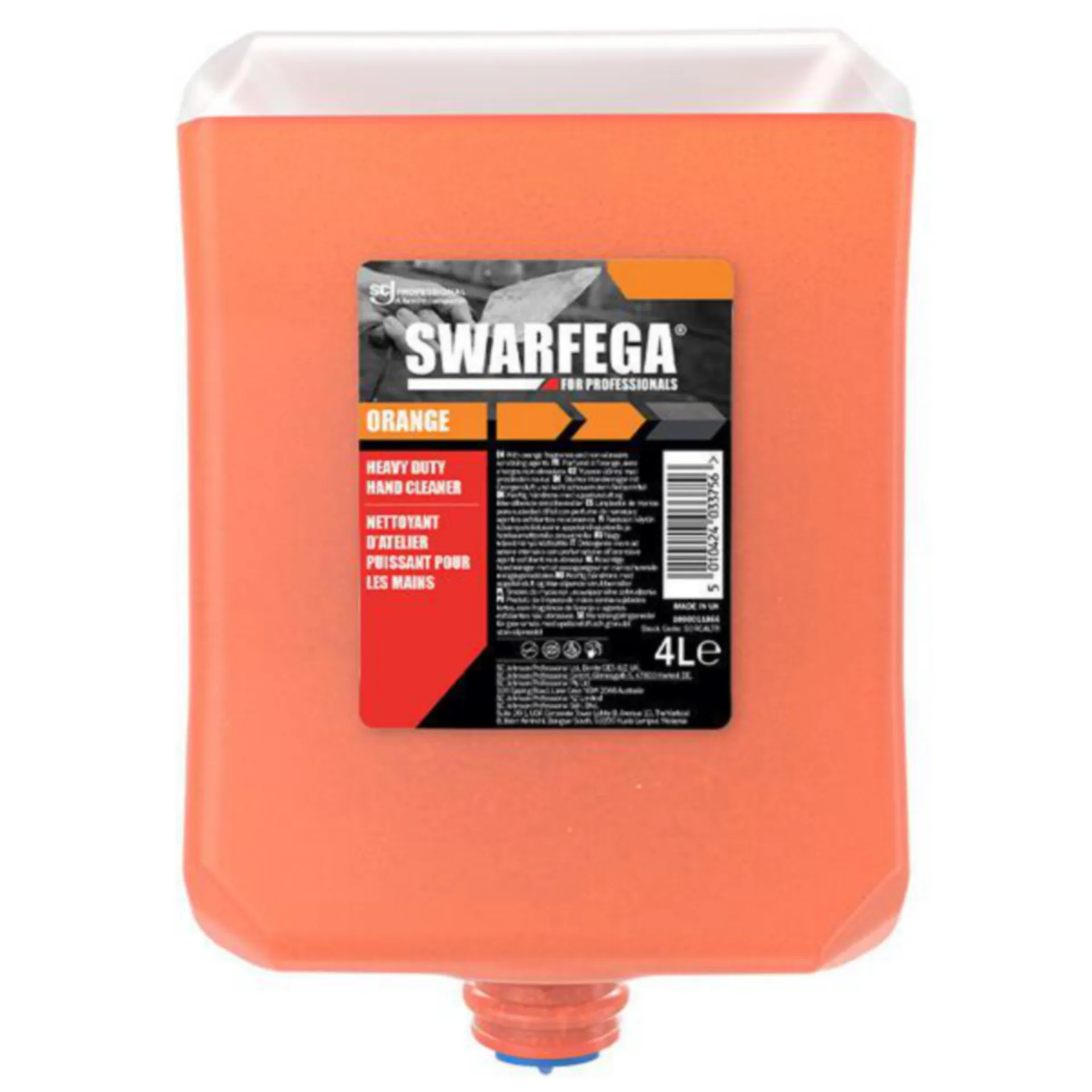 NETTOYANT A MAIN SWARFEGA ORANGE AVEC GRAIN - CARTOUCHE  4L