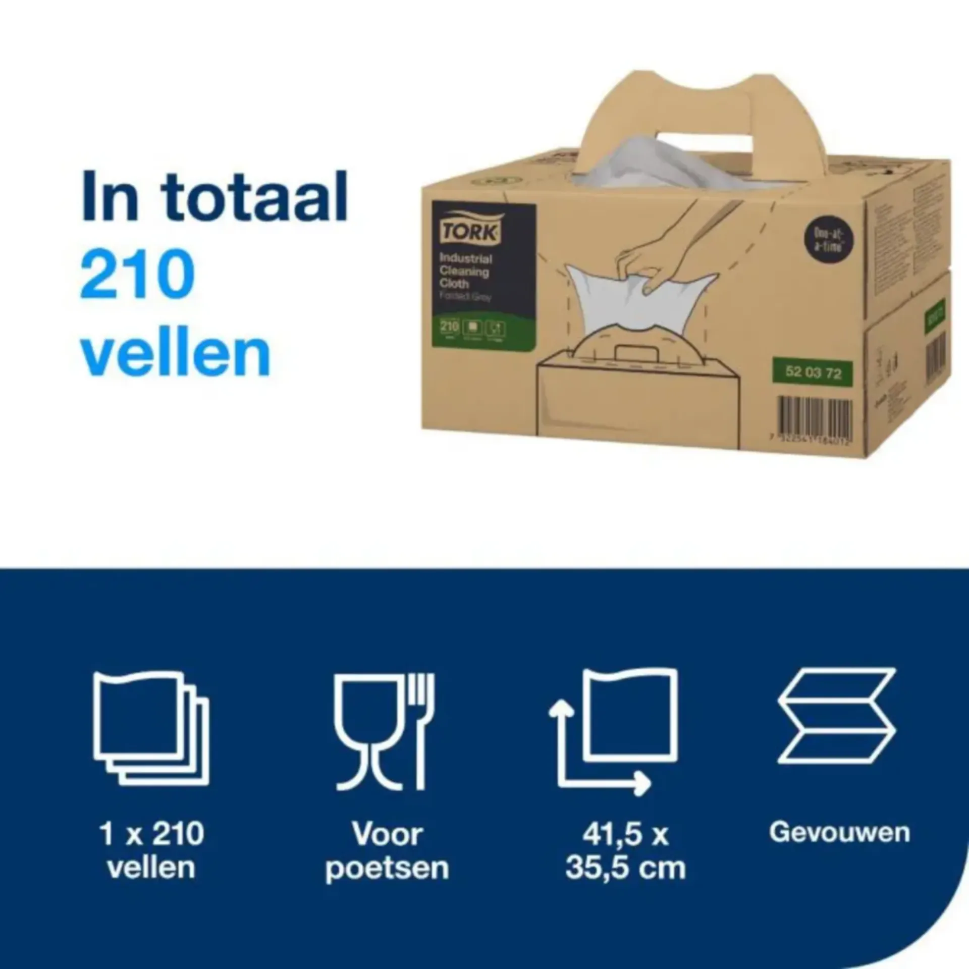 Industriële non-woven poetsdoekjes grijs (210 vellen) 23.8 cm x 37.4cm - 520372 Industriële non-woven poetsdoekjes grijs (210 vellen) 23.8 cm x 37.4cm - 520372
