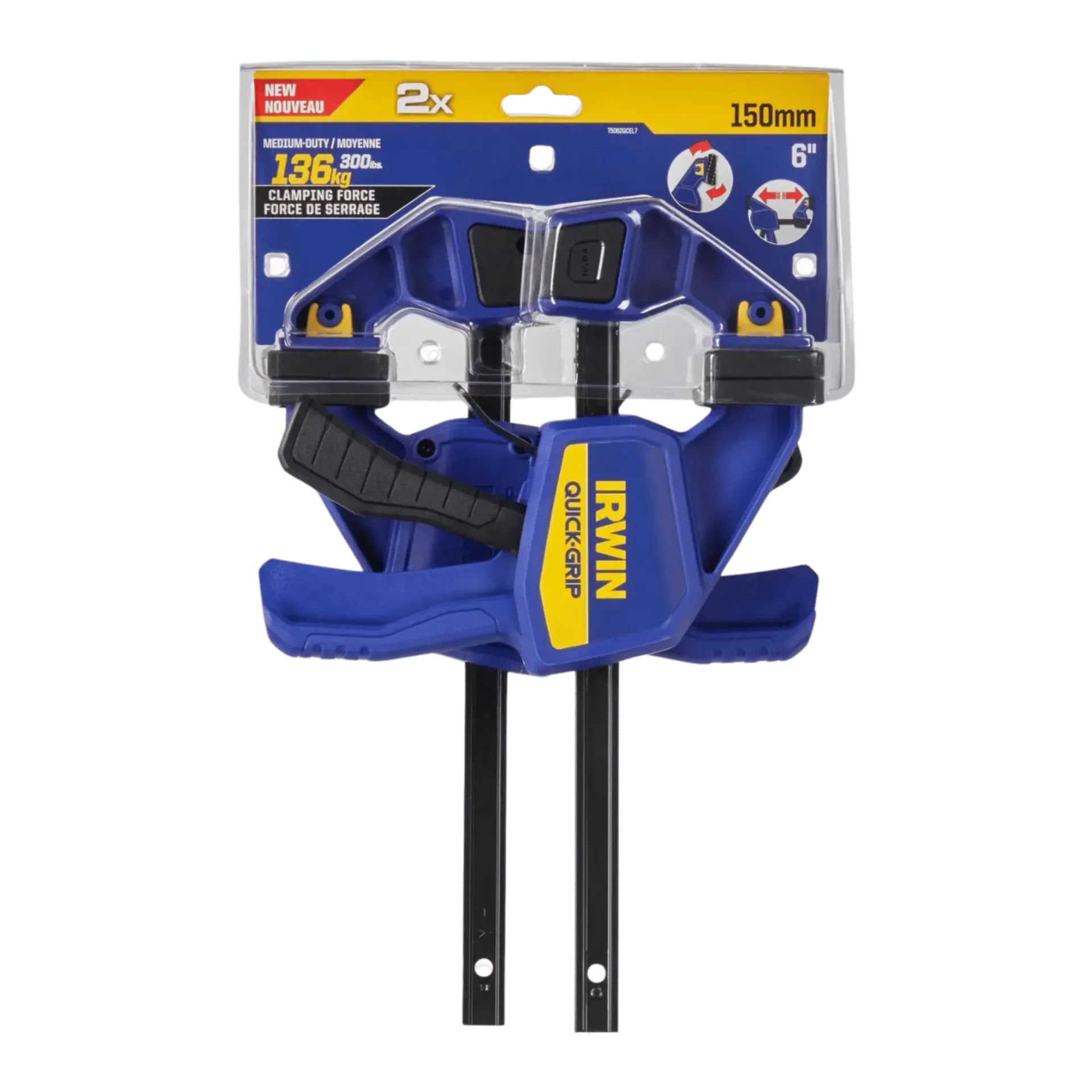Ensemble de 2 serre-joints rapides 150 mm Quick Grip Medium Duty (force de serrage 135 kg)