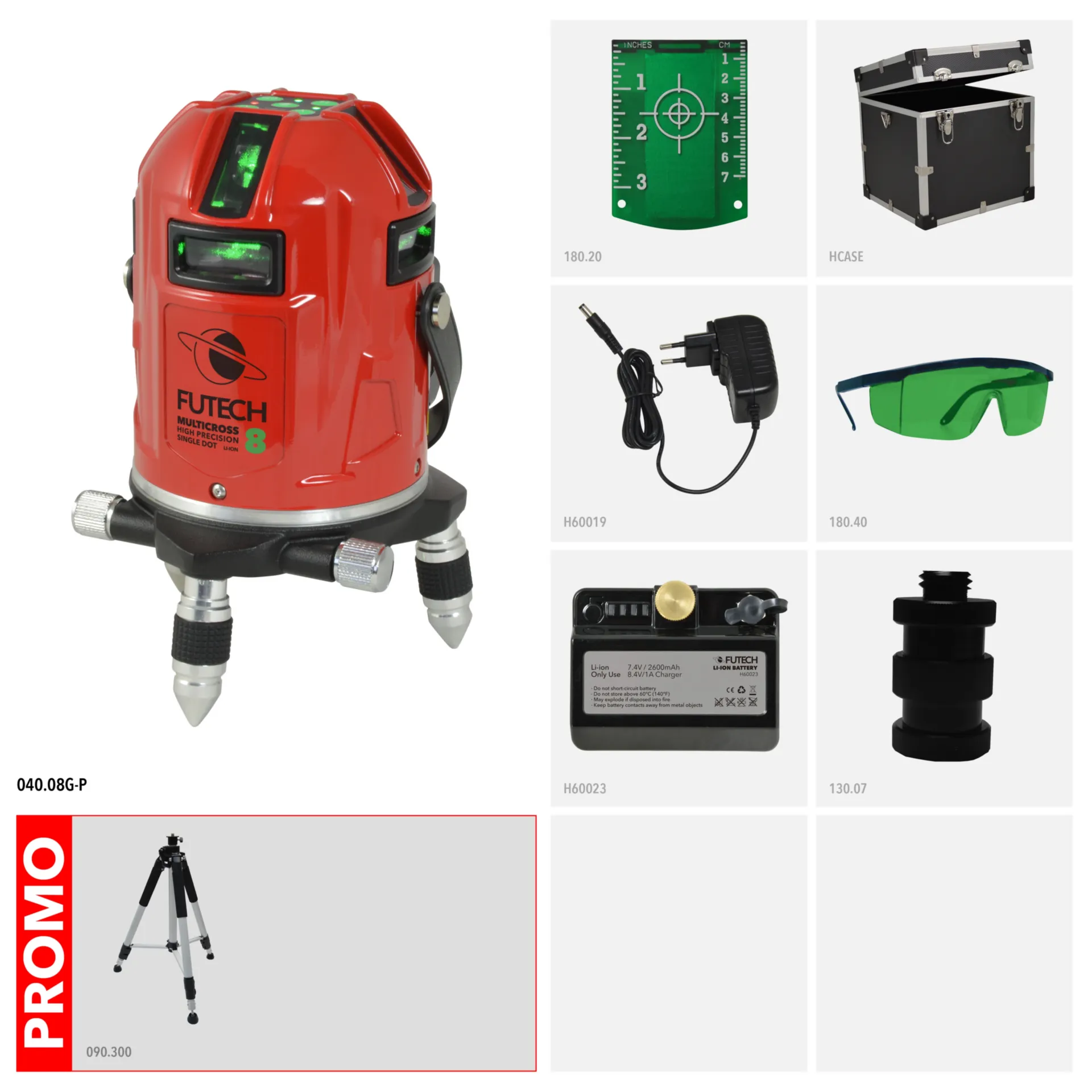 Kruislijnlaser MC8 HPSD Groen Promopack - 040.08G-P