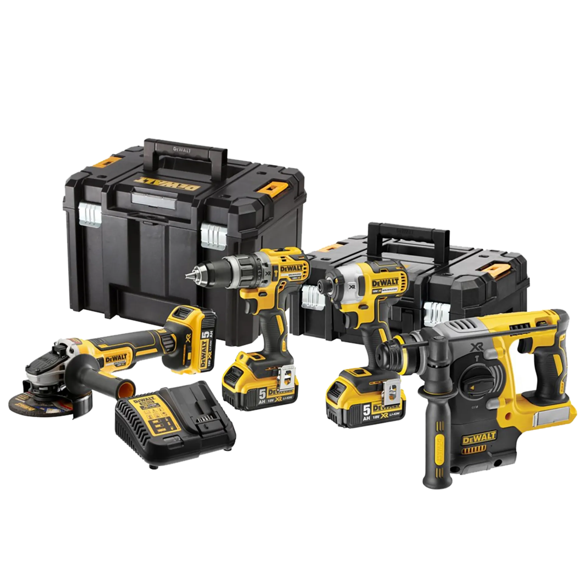 18V XR 4-delige voordeelset in TSTAK 3 x 5.0Ah