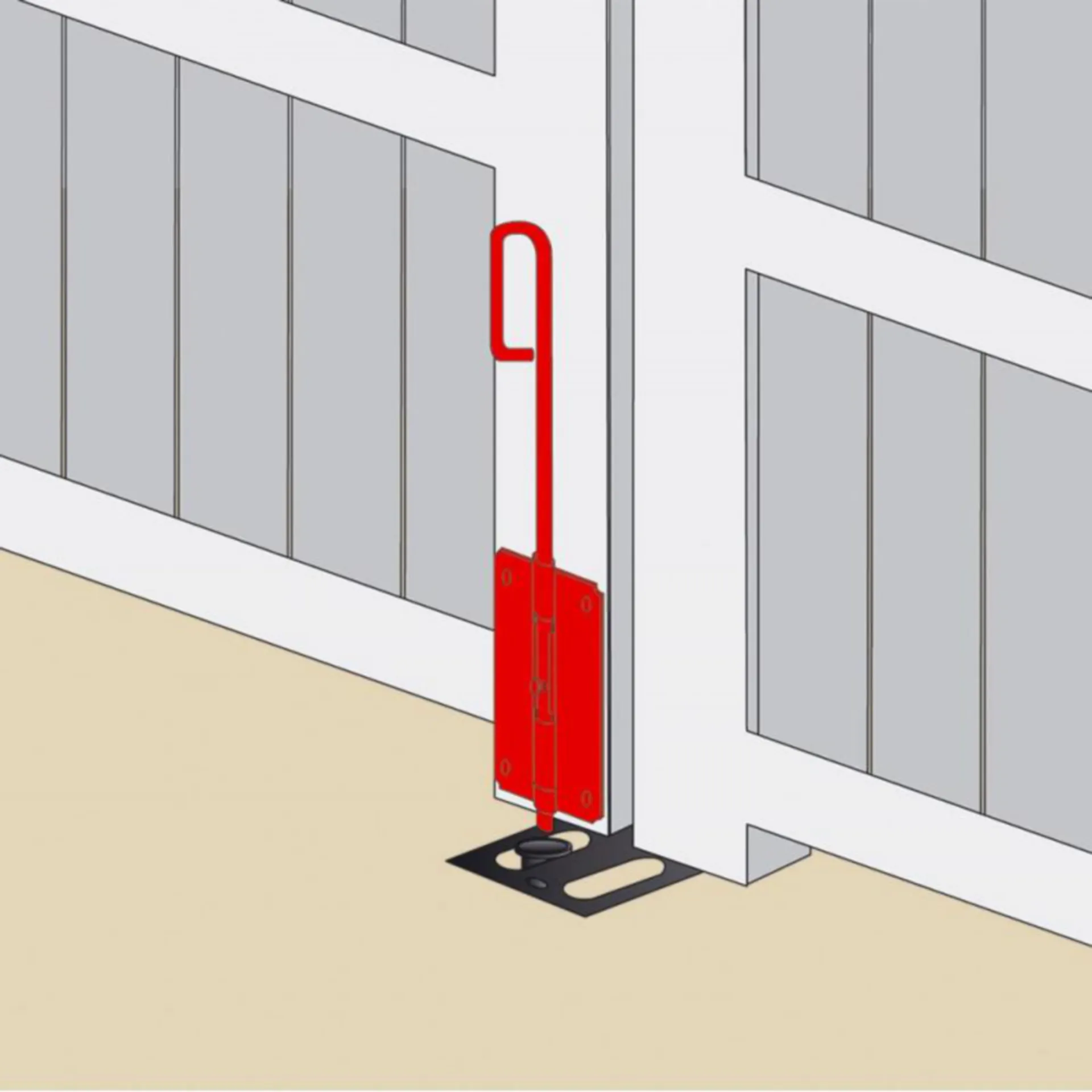 BAJONETGRENDEL TORBEL Ø12X250MM PLAAT 80X56MM VERZINKT