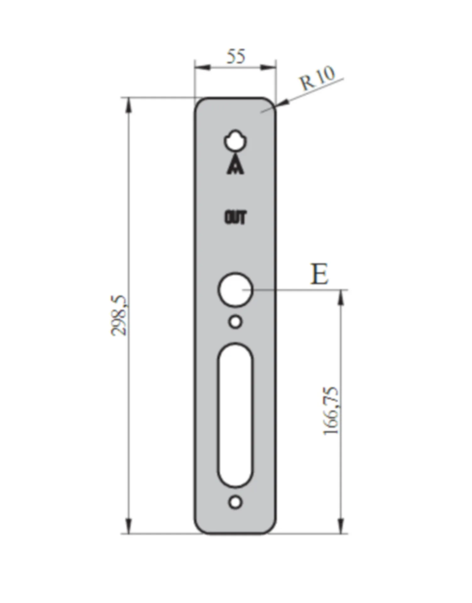 2 STUKS ONDERPLAAT NIEUW BESLAG SALTO XS4 ONE ZWART BREEDTE=55MM