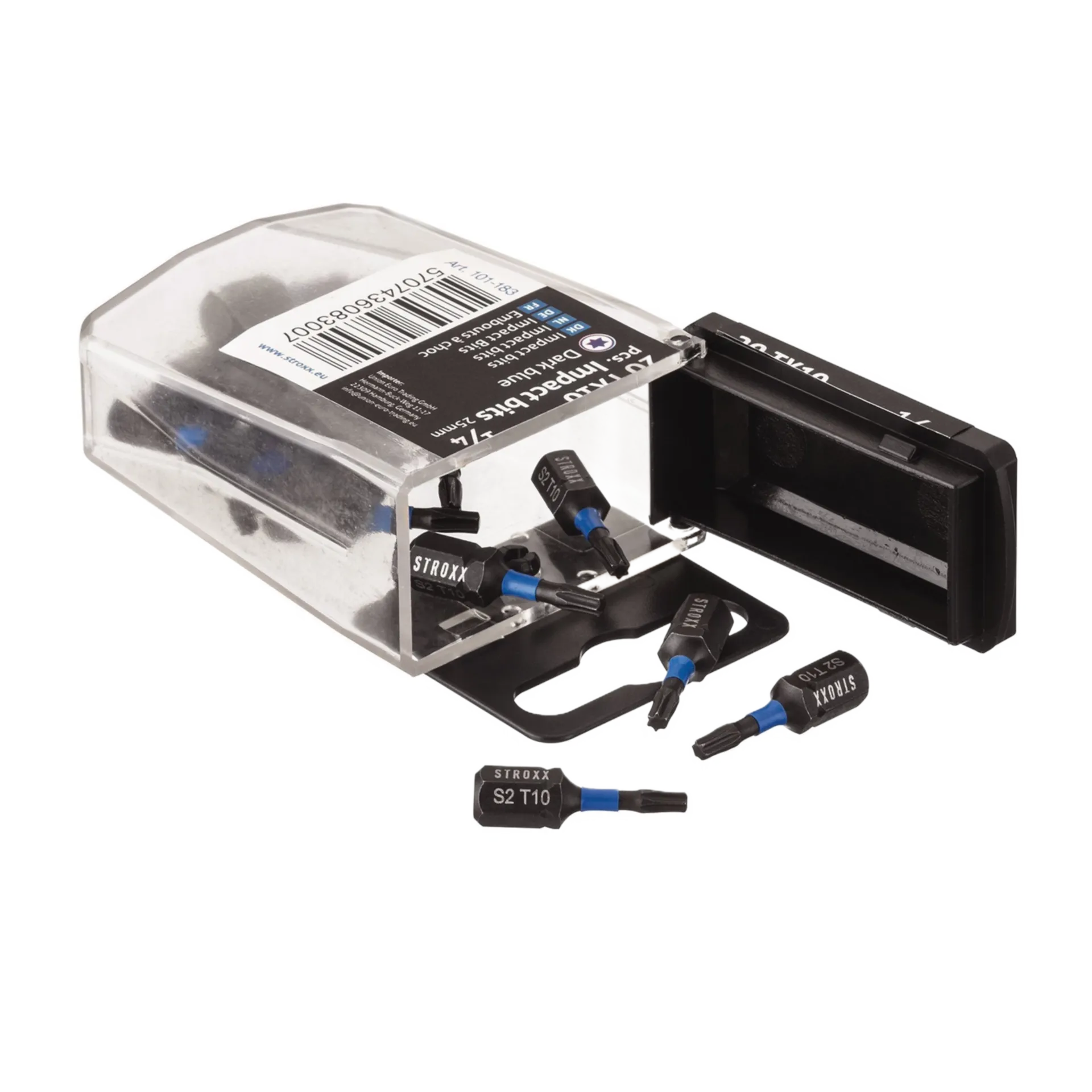 Impact bits TX10 1/4" x 25mm bleu (20 pièces) Impact bits TX10 1/4" x 25mm bleu (20 pièces)