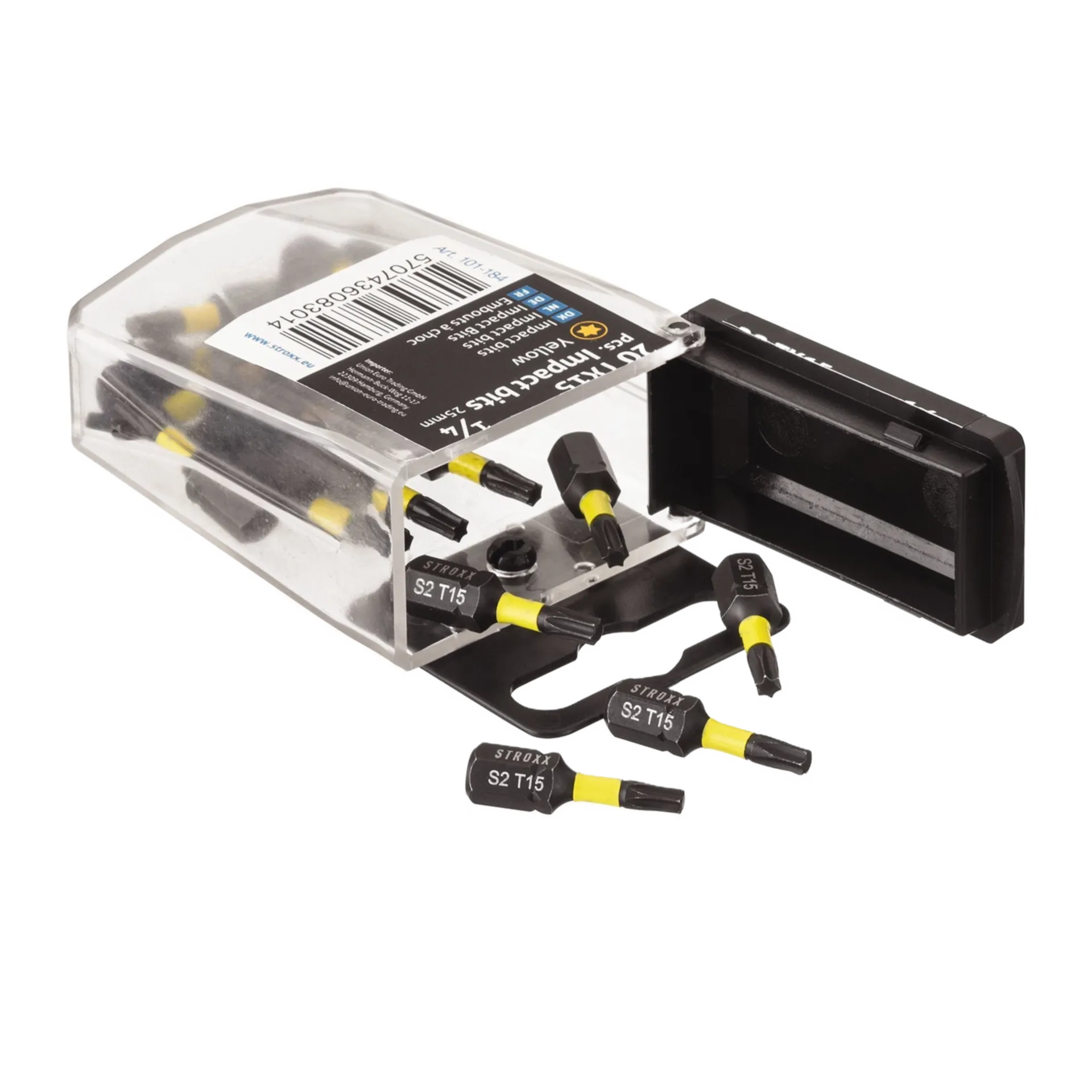 Impact bits TX15 1/4" x 25mm jaune (20 pièces)