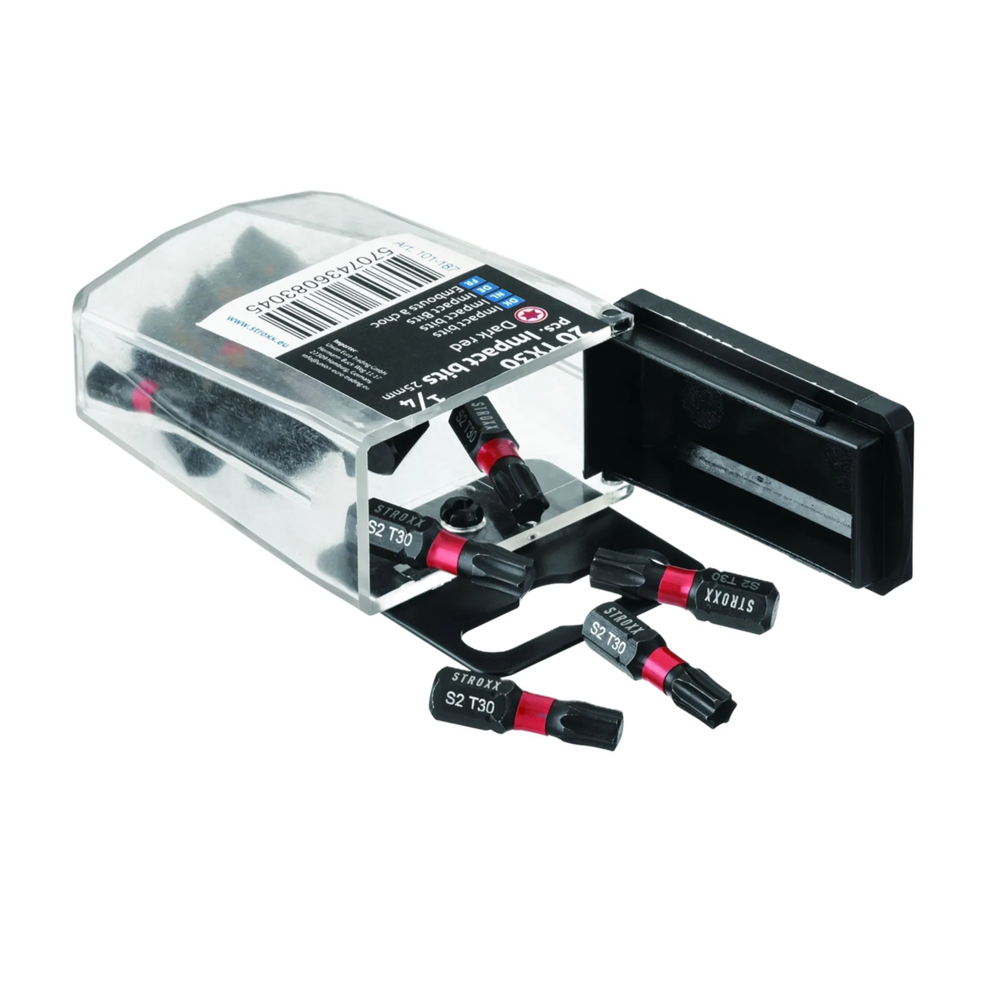 Impact bits TX30 1/4" X 25mm rouge (20 pièces)