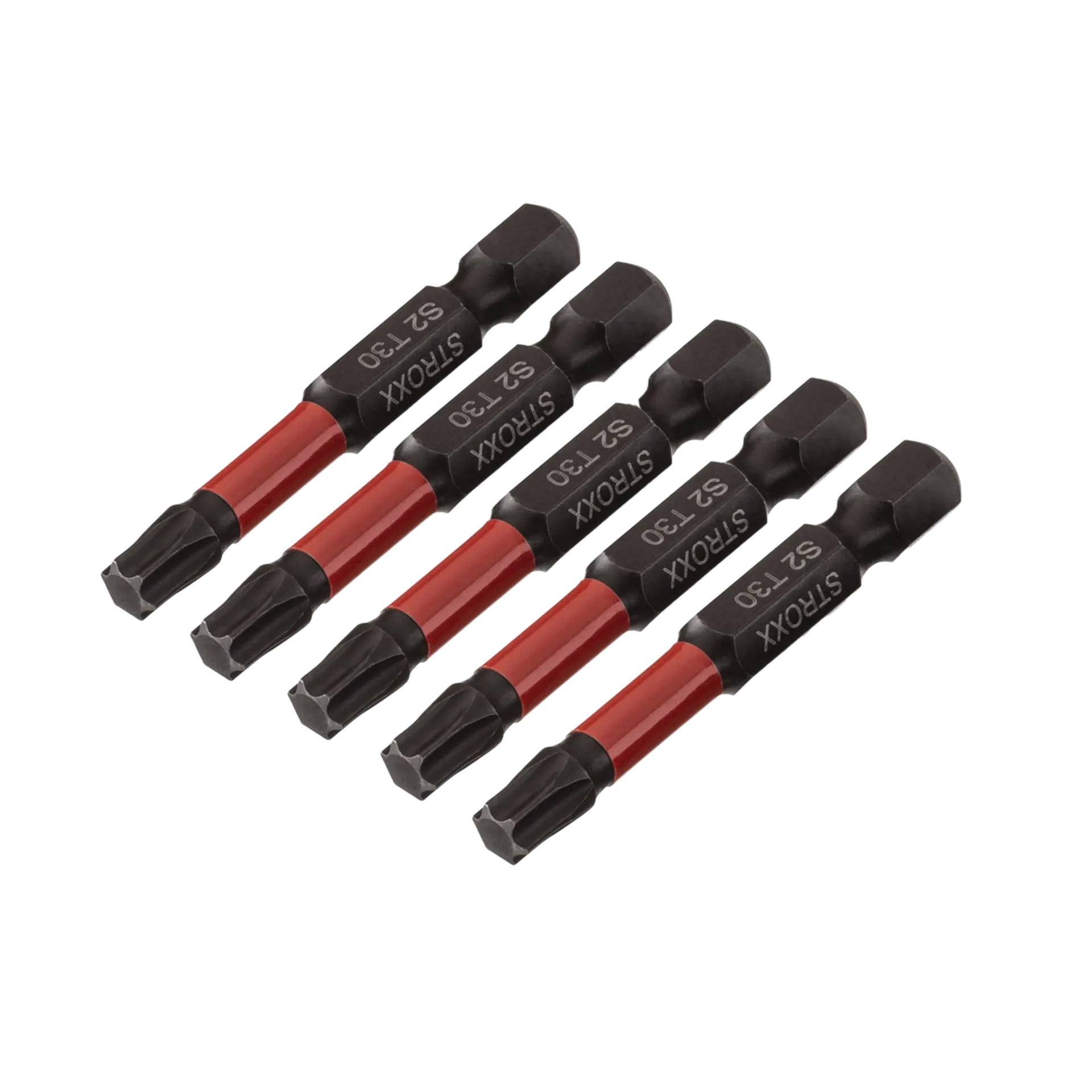 Impact bits TX30 1/4" X 50mm rood (5 stuks) Impact bits TX30 1/4" X 50mm rood (5 stuks)