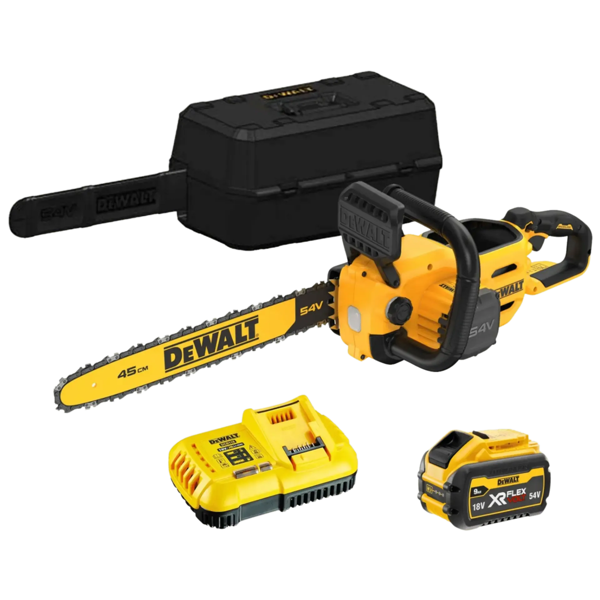 Tronçonneuse sur batterie 54V - 1 x 9 AH Li-ion - DCMCS574X1 Tronçonneuse sur batterie 54V - 1 x 9 AH Li-ion - DCMCS574X1