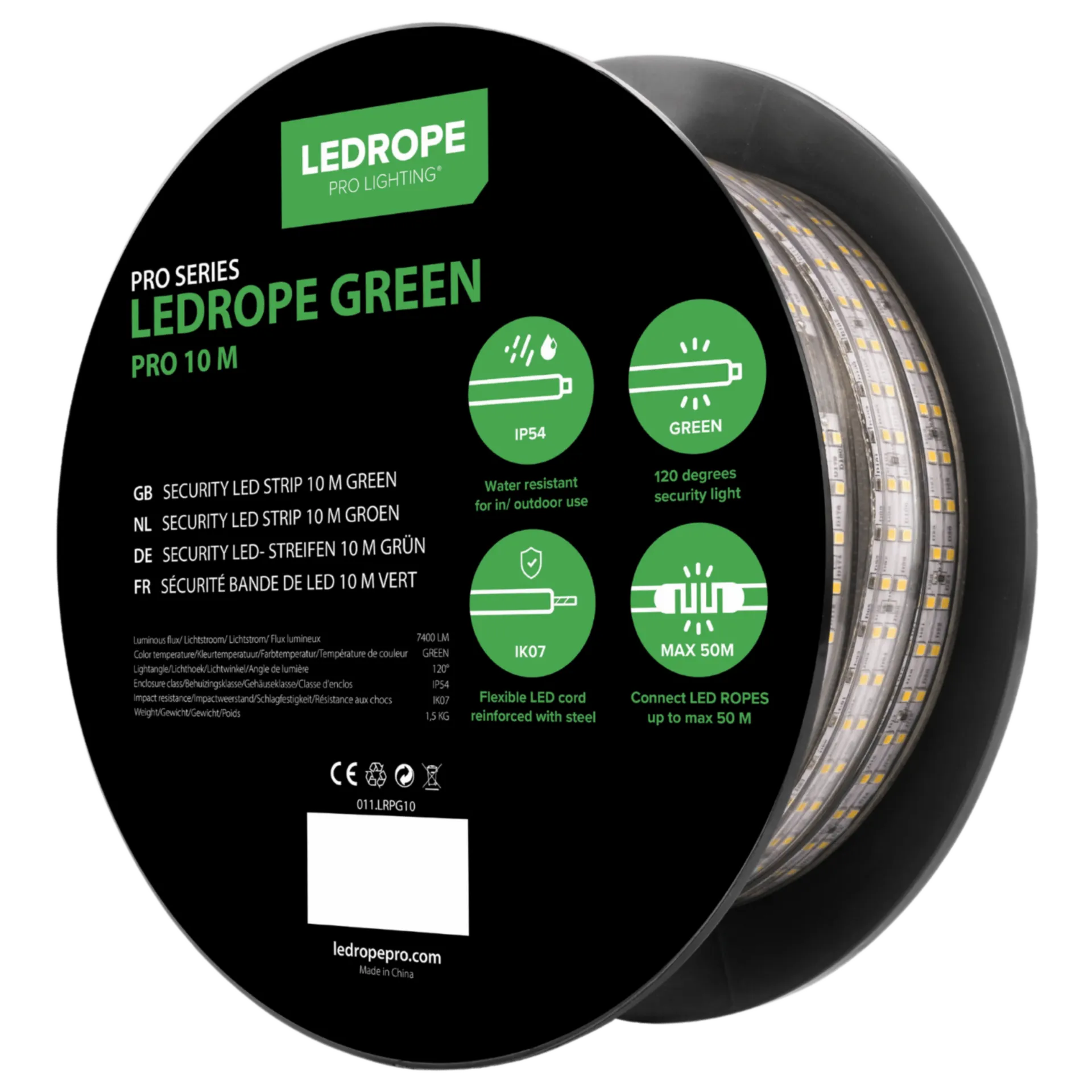 Lichtslang Green 10m/roll - 011.LRPG10 Lichtslang Green 10m/roll - 011.LRPG10