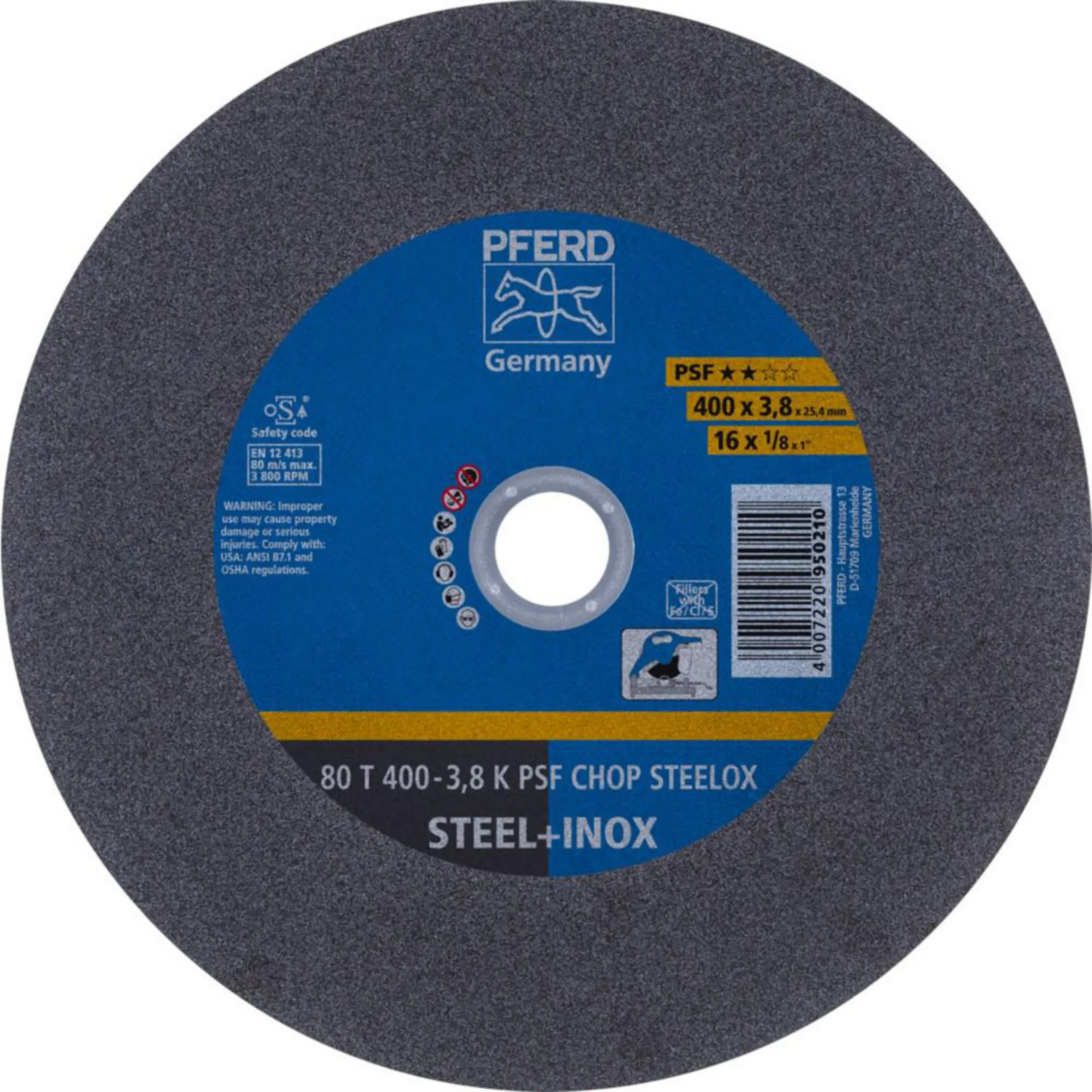 Pferd 66324096 Disque à tronçonner (400 mm, 3,8 mm, alésage 25,4 mm)