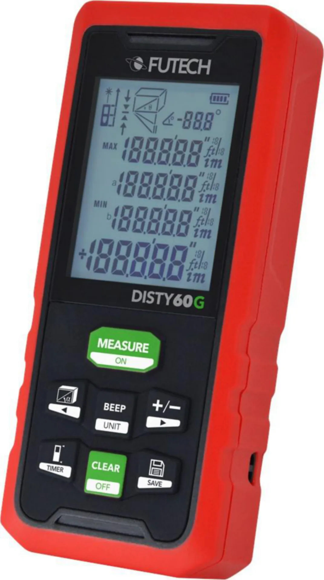 Disty 60 Laserafstandsmeter (60 m, groene laser, helling, IP54)