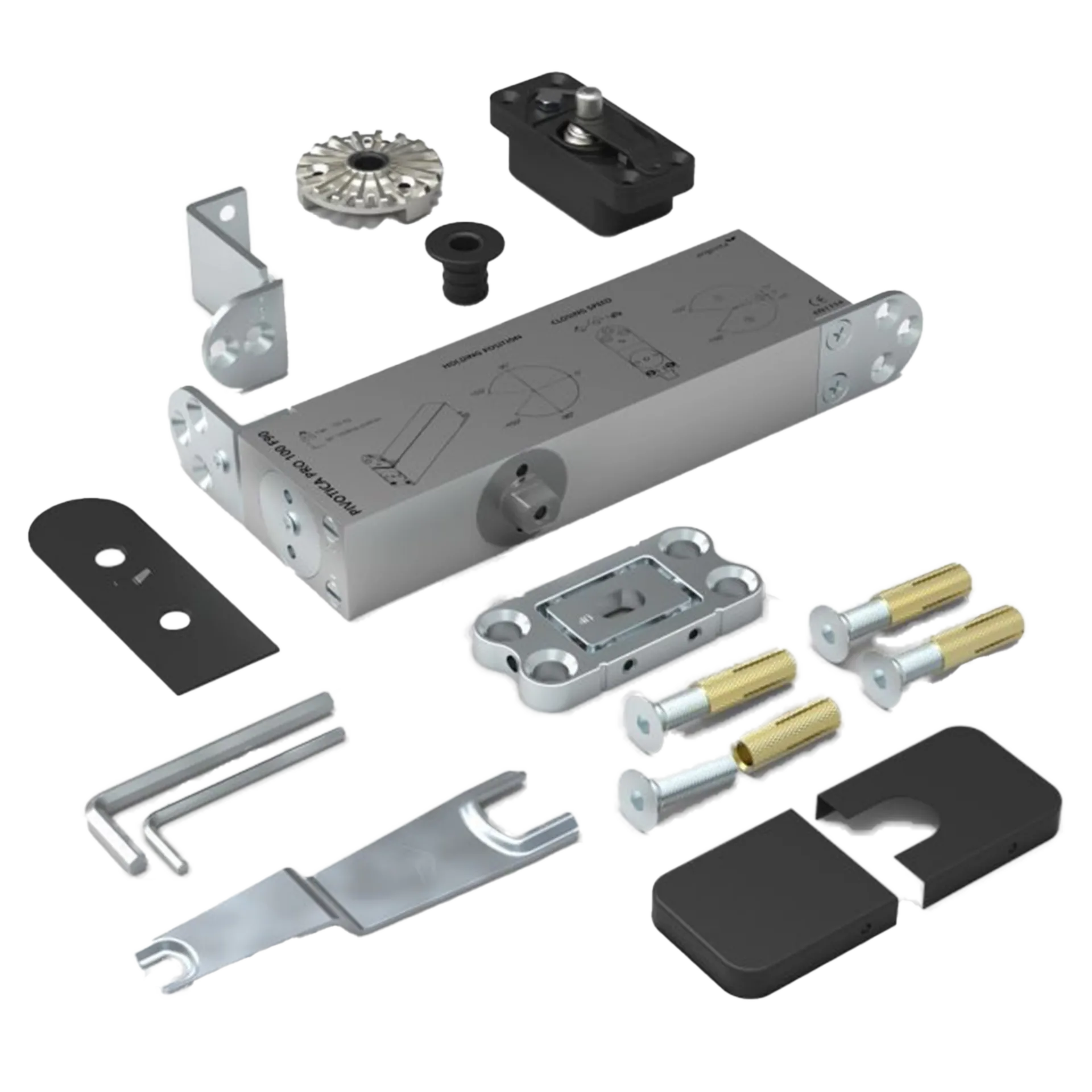 Onzichtbaar pivotscharnier Pivotica Pro E100 FM F90 Zwart Onzichtbaar pivotscharnier Pivotica Pro E100 FM F90 Zwart