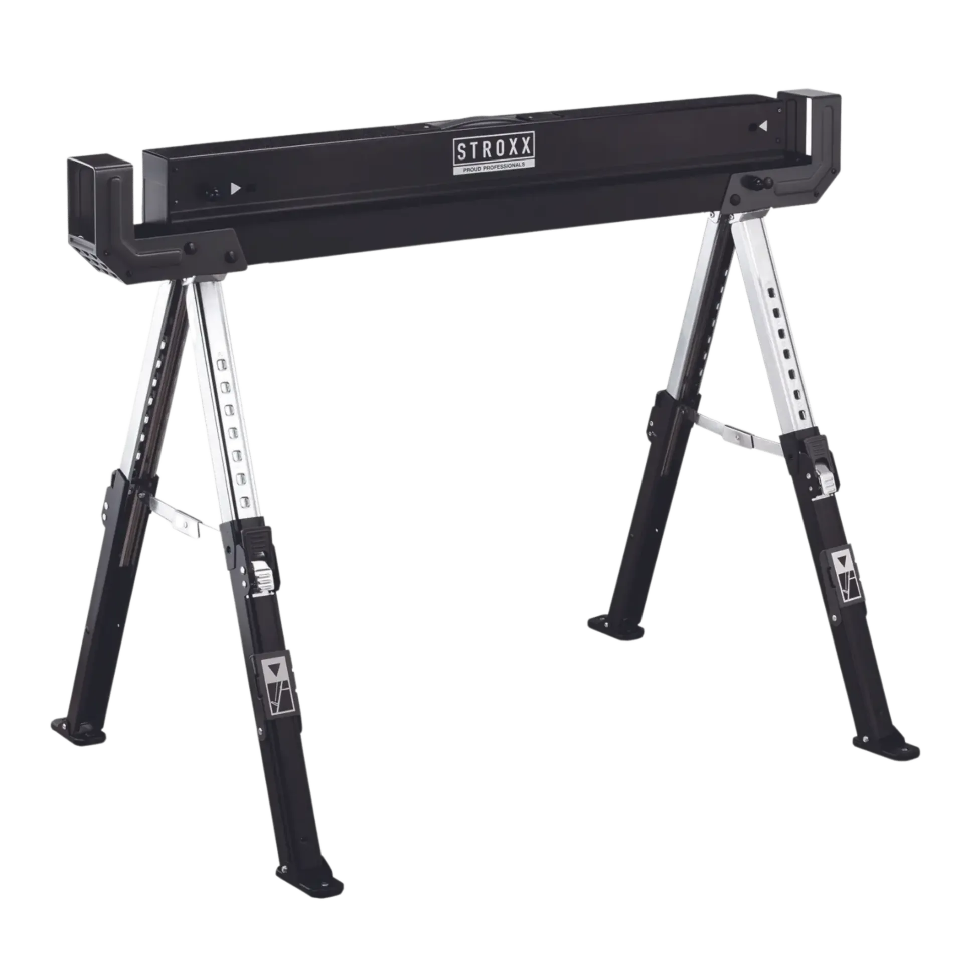 Opvouwbare en verstelbare Zaagbok - Max. 580kg (set van 2 stuks) Opvouwbare en verstelbare Zaagbok - Max. 580kg (set van 2 stuks)