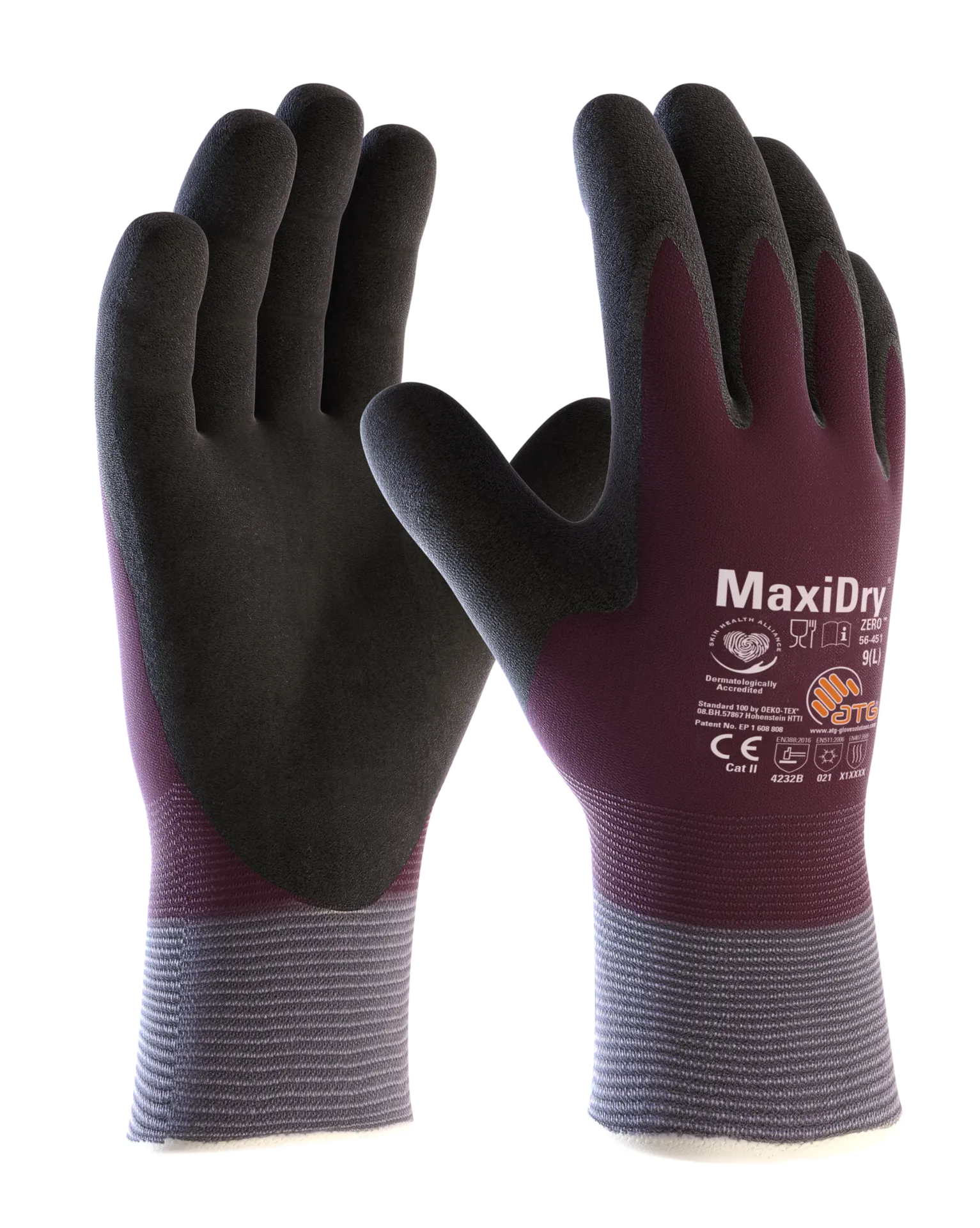 ATG MaxiDry Zero 56-451 gants d'hiver (revêtu à moitié, caoutchouc nitrile NBR)