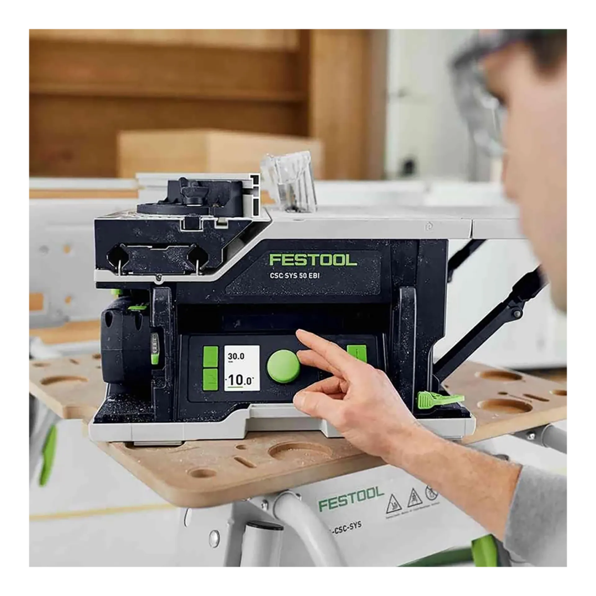 Scie circulaire sur table à batterie CSC SYS 50 EBI-Set