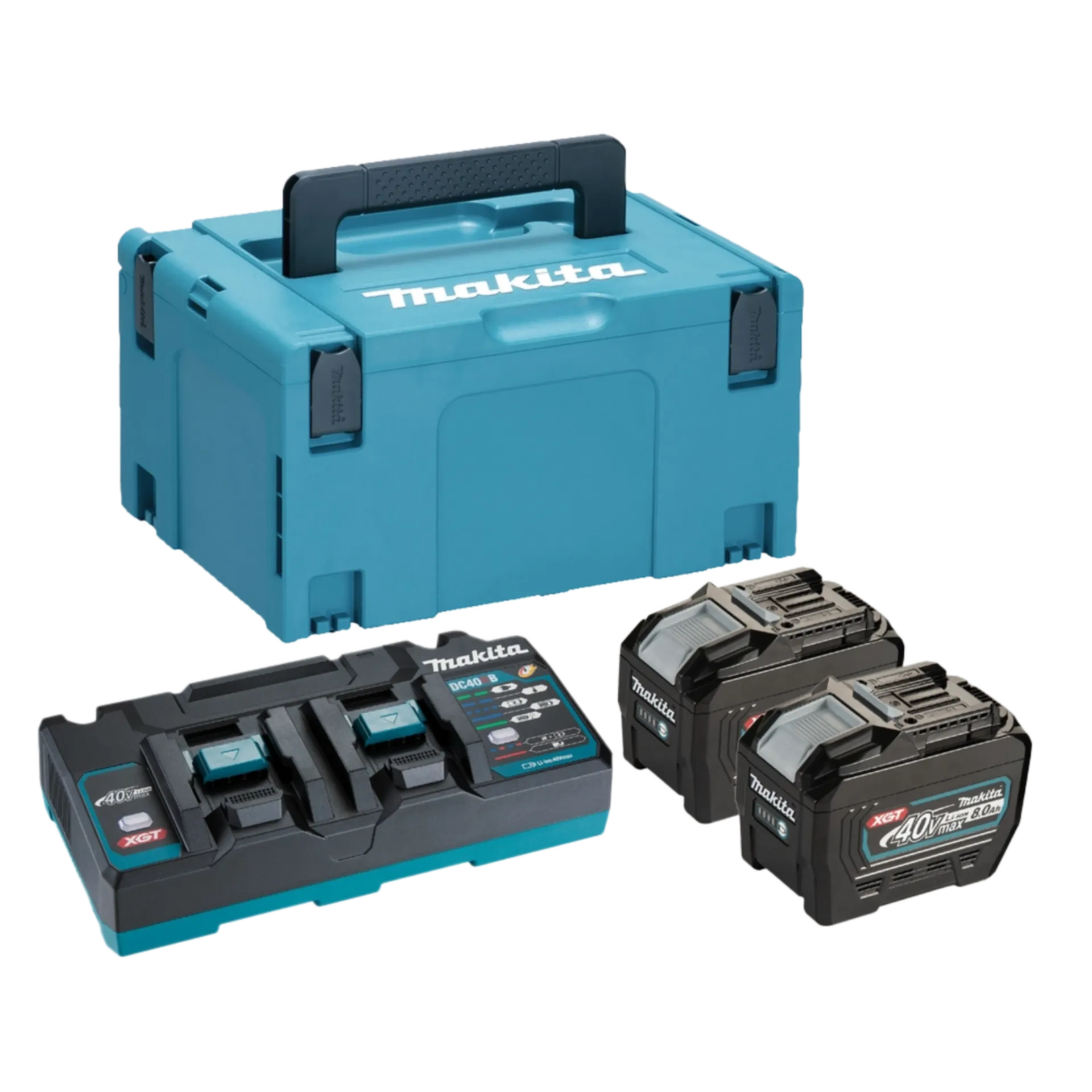 Set de Batteries 40 V BL4080: 2 x 8 Ah Li-ion + Chargeur DC40RB Set de Batteries 40 V BL4080: 2 x 8 Ah Li-ion + Chargeur DC40RB