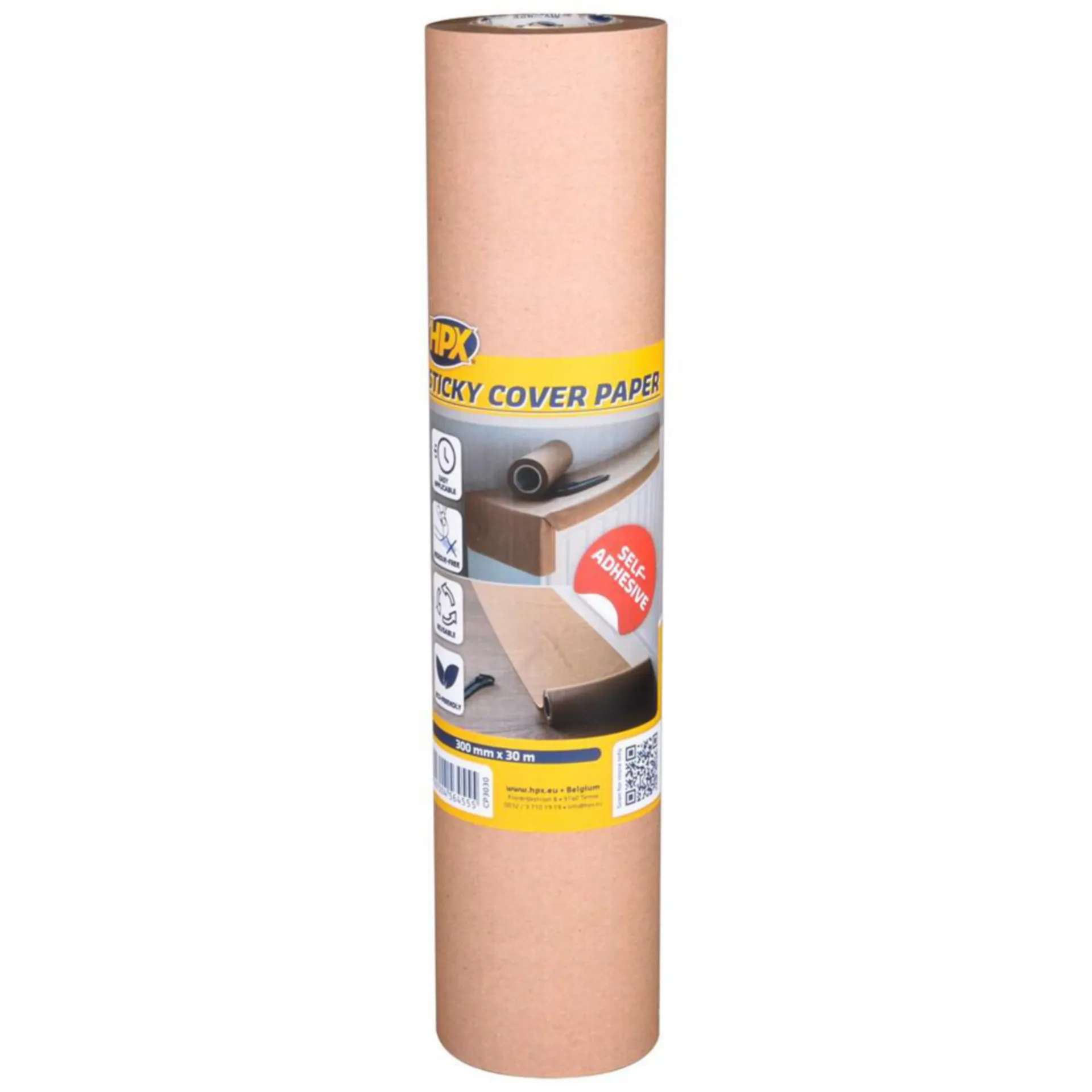 HPX - PAPIER DE MASQUAGE AUTOCOLLANT 296MM X 30M STICKY COVER PAPER BRUN