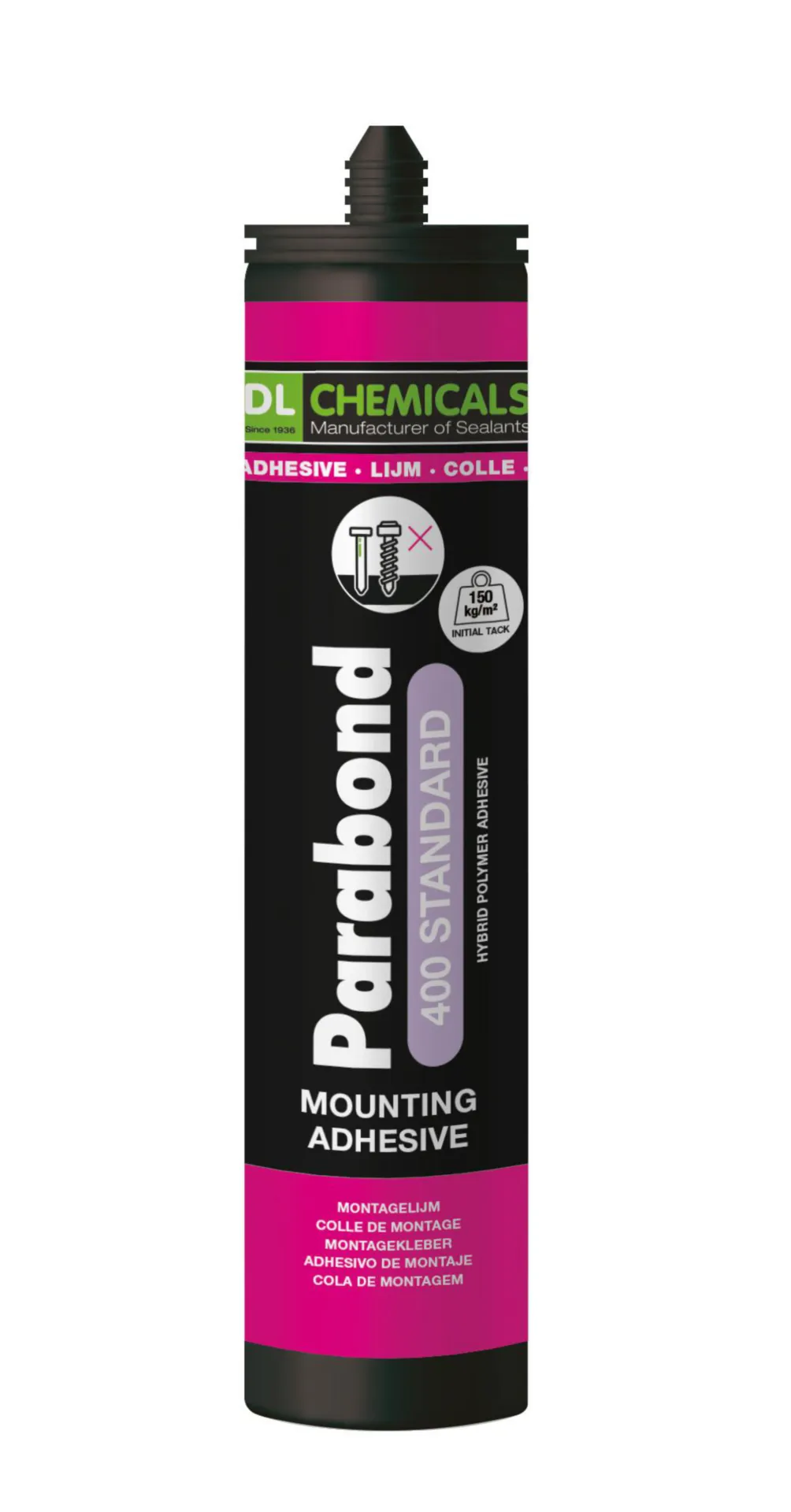 Parabond 400 mastic-colle élastique noir (cartouche 290 ml)