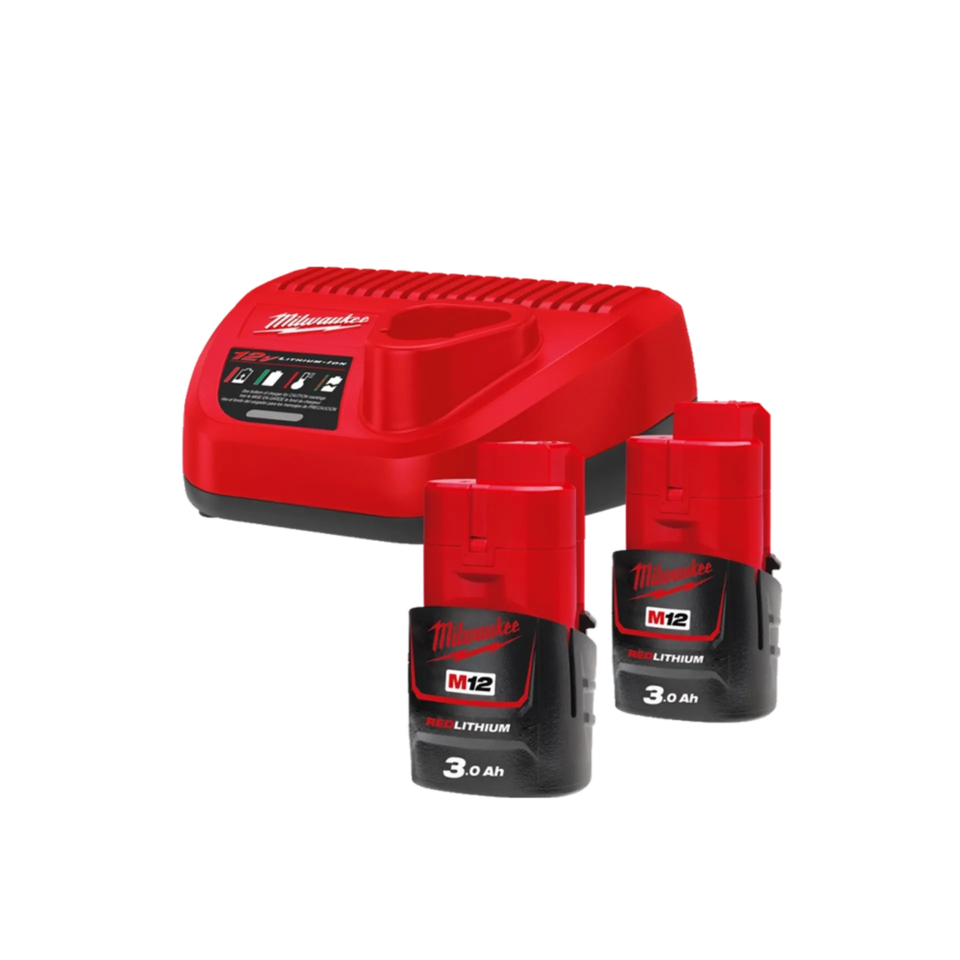Set Batterijen M12 NRG Pack : 2 x 12V 3.0Ah + Lader