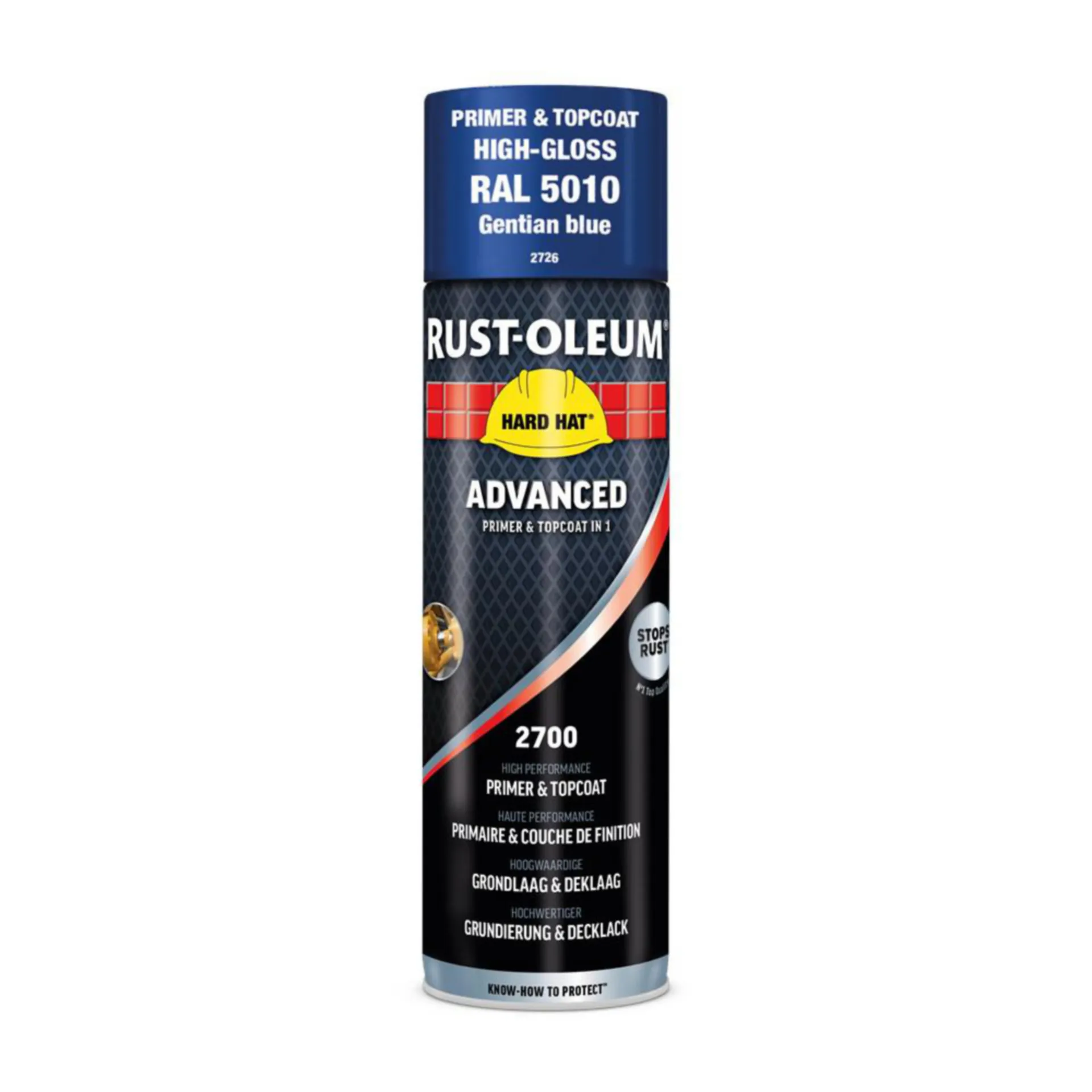 Rust-Oleum 2726 Deklaag (500 ml, Gentiaanblauw RAL 5010, Hard Hat Advanced)