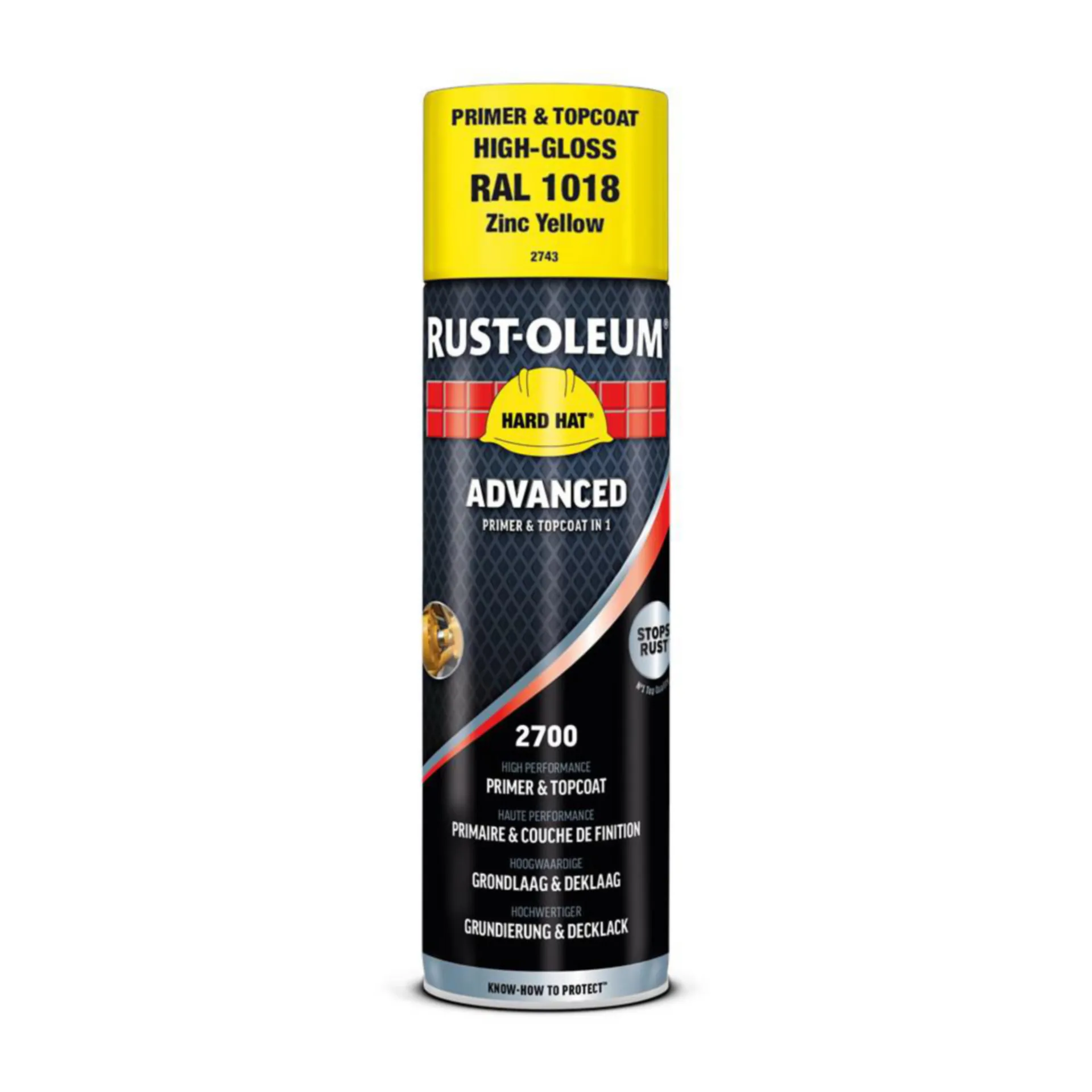 Rust-Oleum 2743 Deklaag (500 ml, zinkgeel RAL 1018, Hard Hat Advanced)