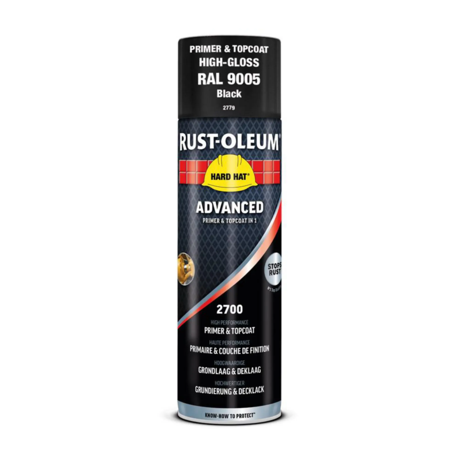 Rust-Oleum 2779 Deklaag (500 ml, gitzwart RAL 9005, Hard Hat Advanced)