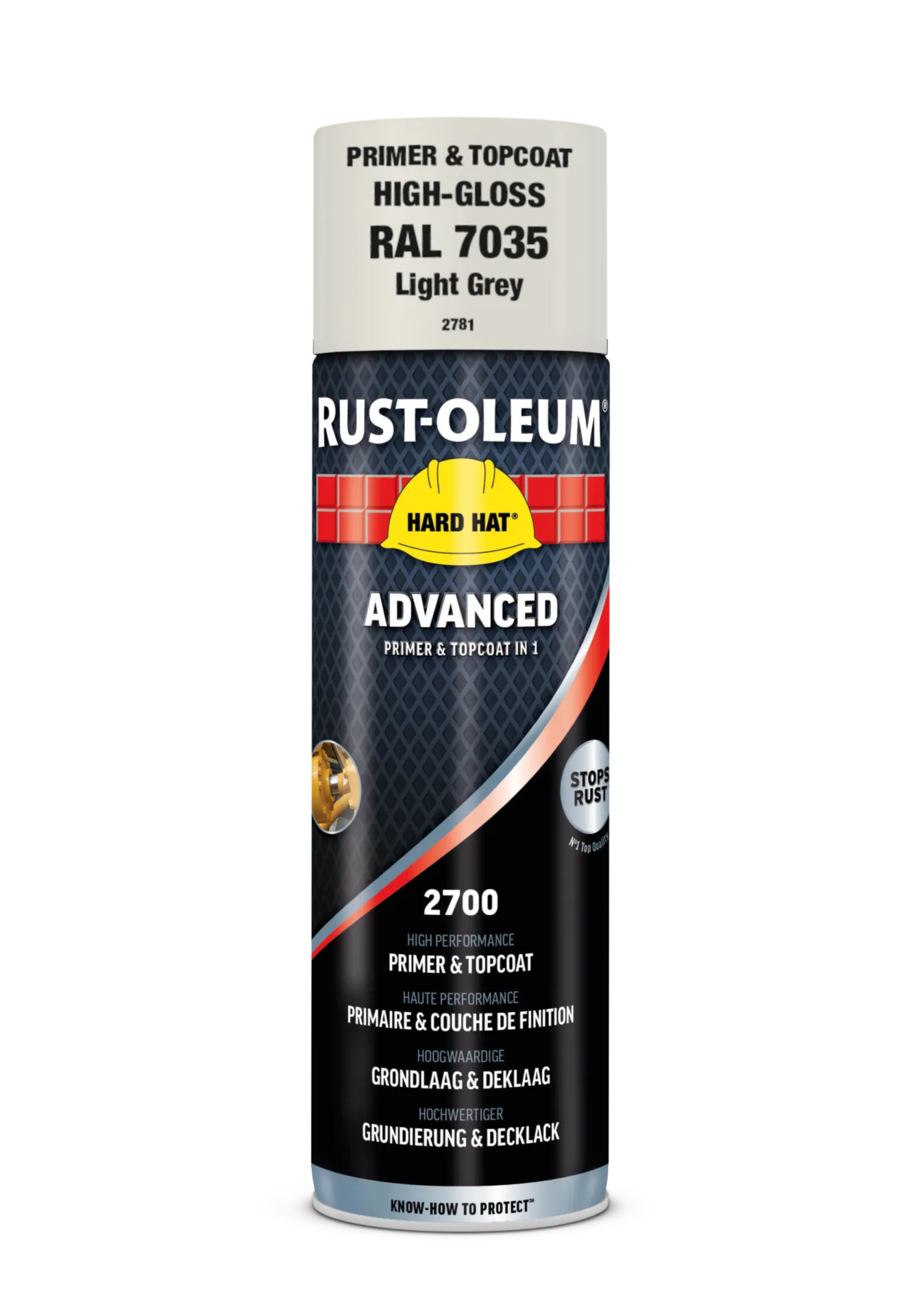Rust-Oleum 2781 Deklaag (500 ml, licht grijs RAL 7035, Hard Hat Advanced)