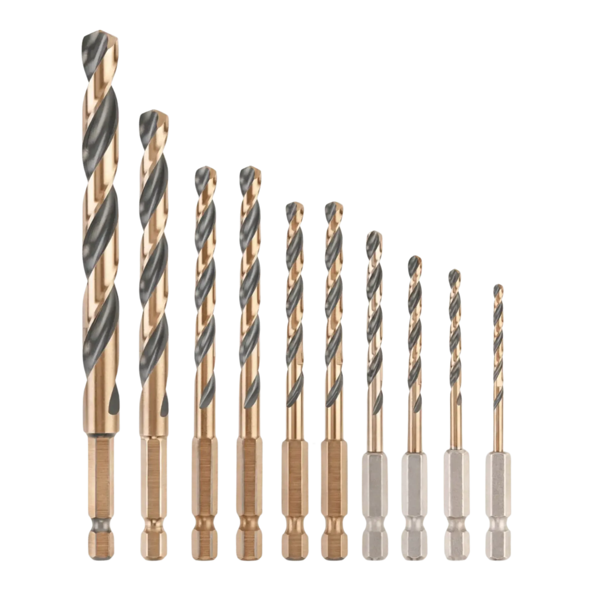 Forets métal 10 pièces black & gold HEX dans un coffret robuste