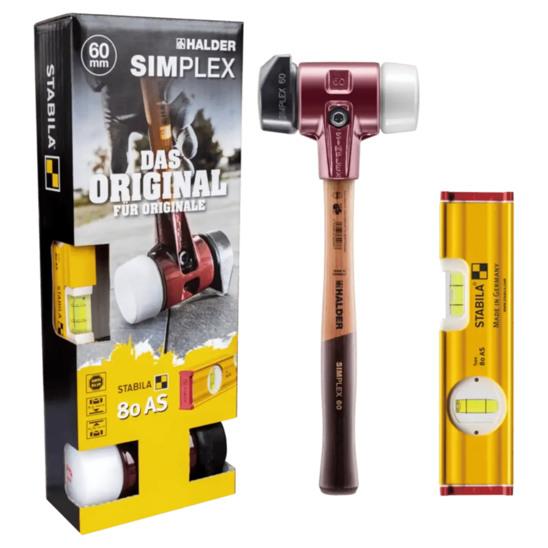 Boîte SIMPLEX Plus Jardinage et Aménagement Paysager: marteau en caoutchouc doux D60 +  Stabila