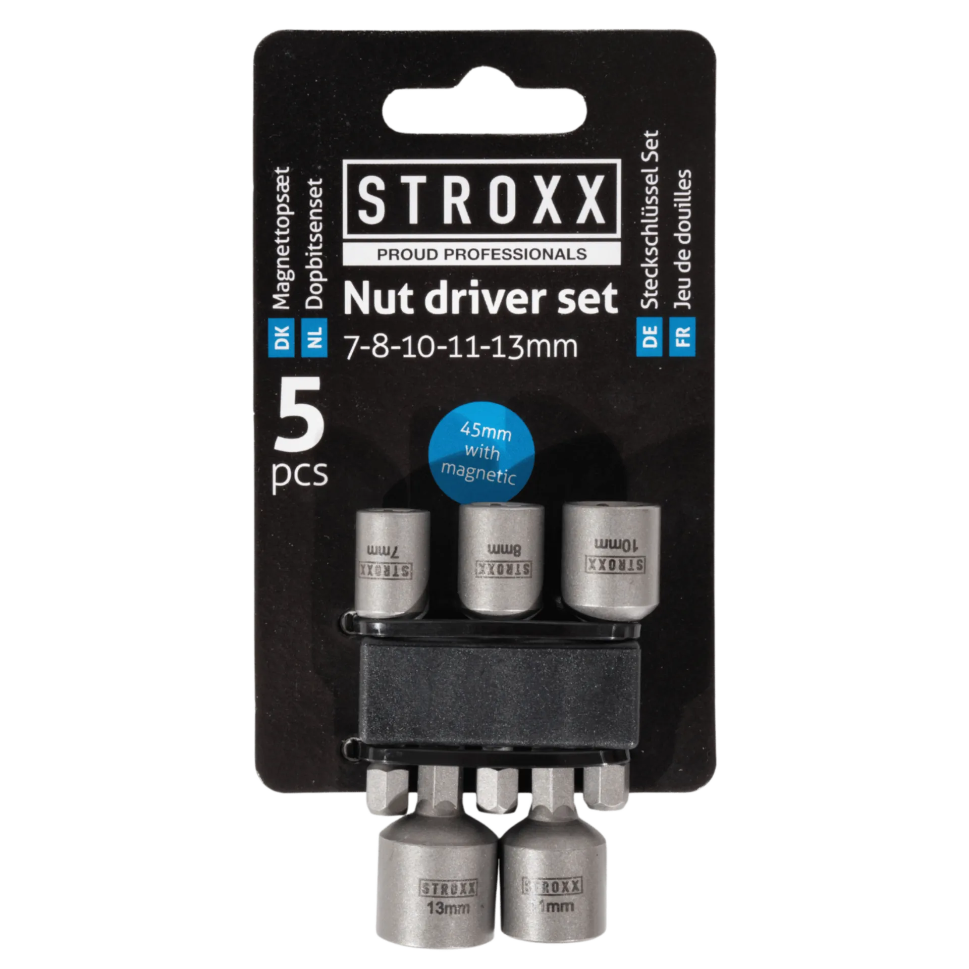 Zeskantdop magnetisch 5-delige bitset 7-13 mm Zeskantdop magnetisch 5-delige bitset 7-13 mm