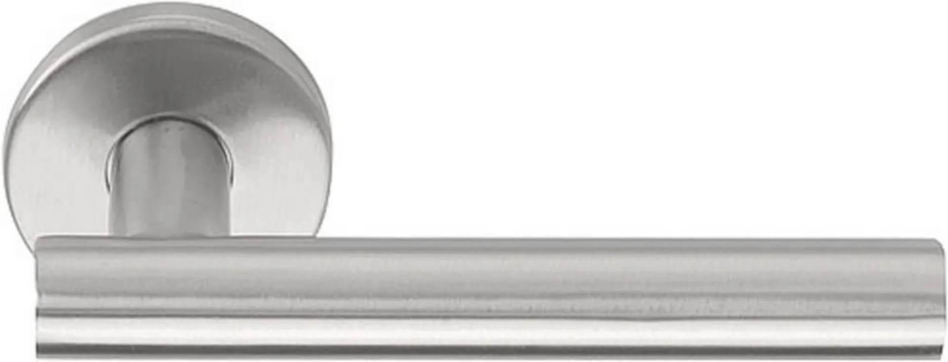 BASICS LB7-19 poignée avec ressort EN1906 CL.3 sur rosace ronde acier inoxidable