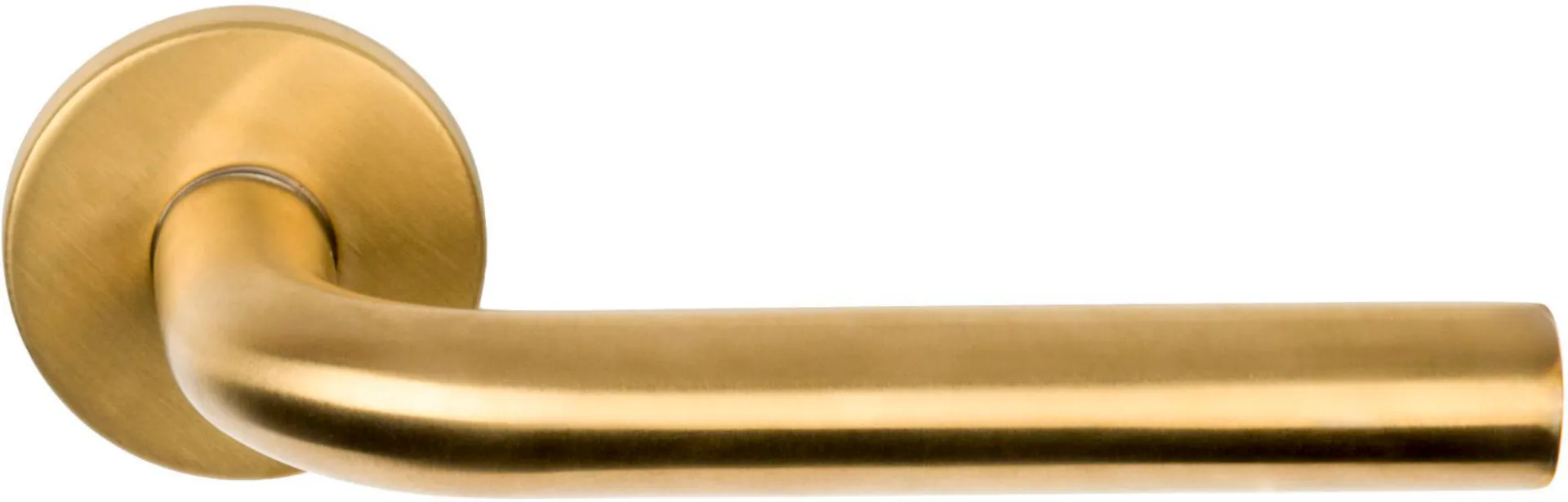 BASICS LB3-19 POIGNéE AVEC RESSORT EN1906 CLASSE 3 SUR ROSACE RONDE PVD DORé MAT