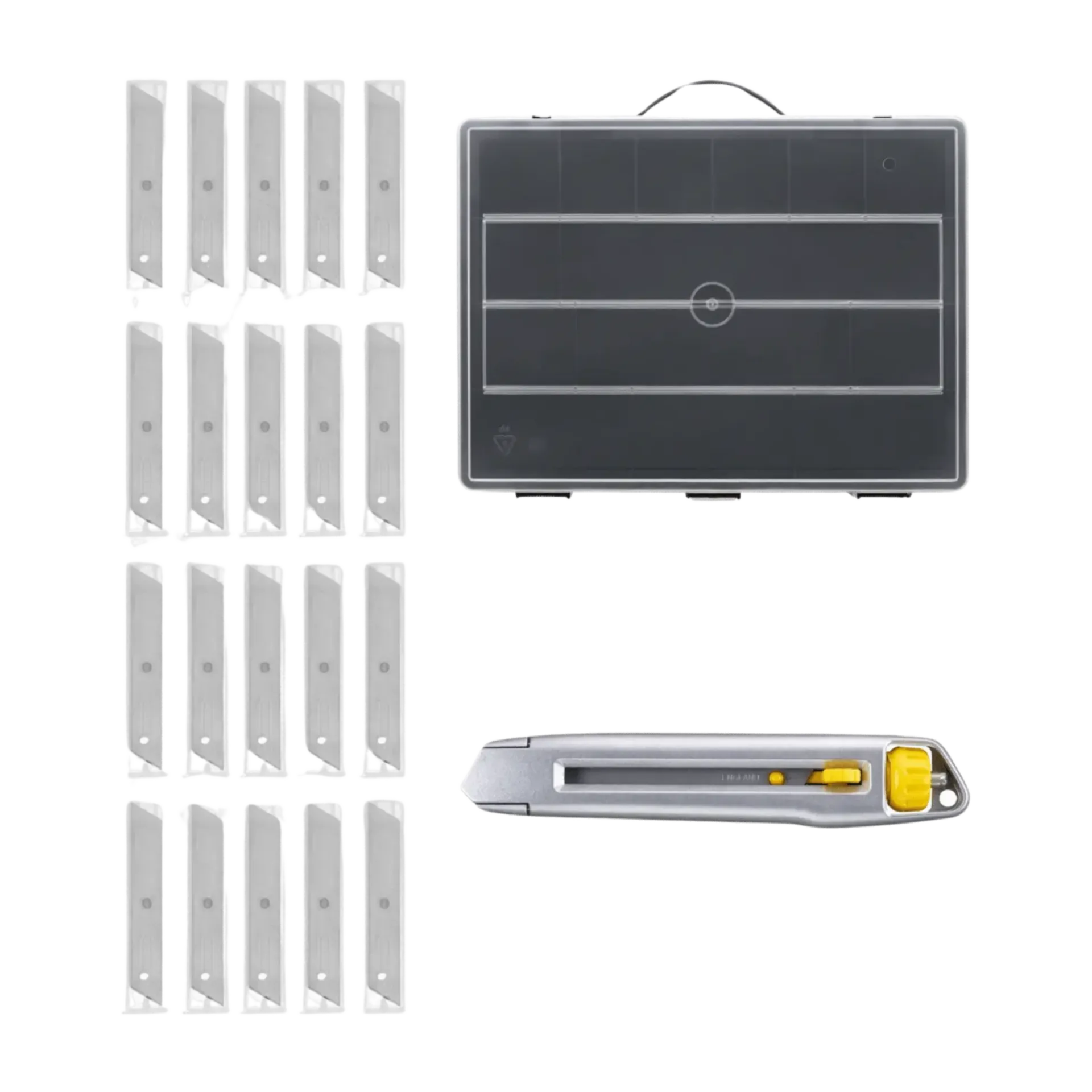Promopack 20x 10 Lames De Cutter 18mm + Cutter Interlock 18mm + Organisateur 14 VA