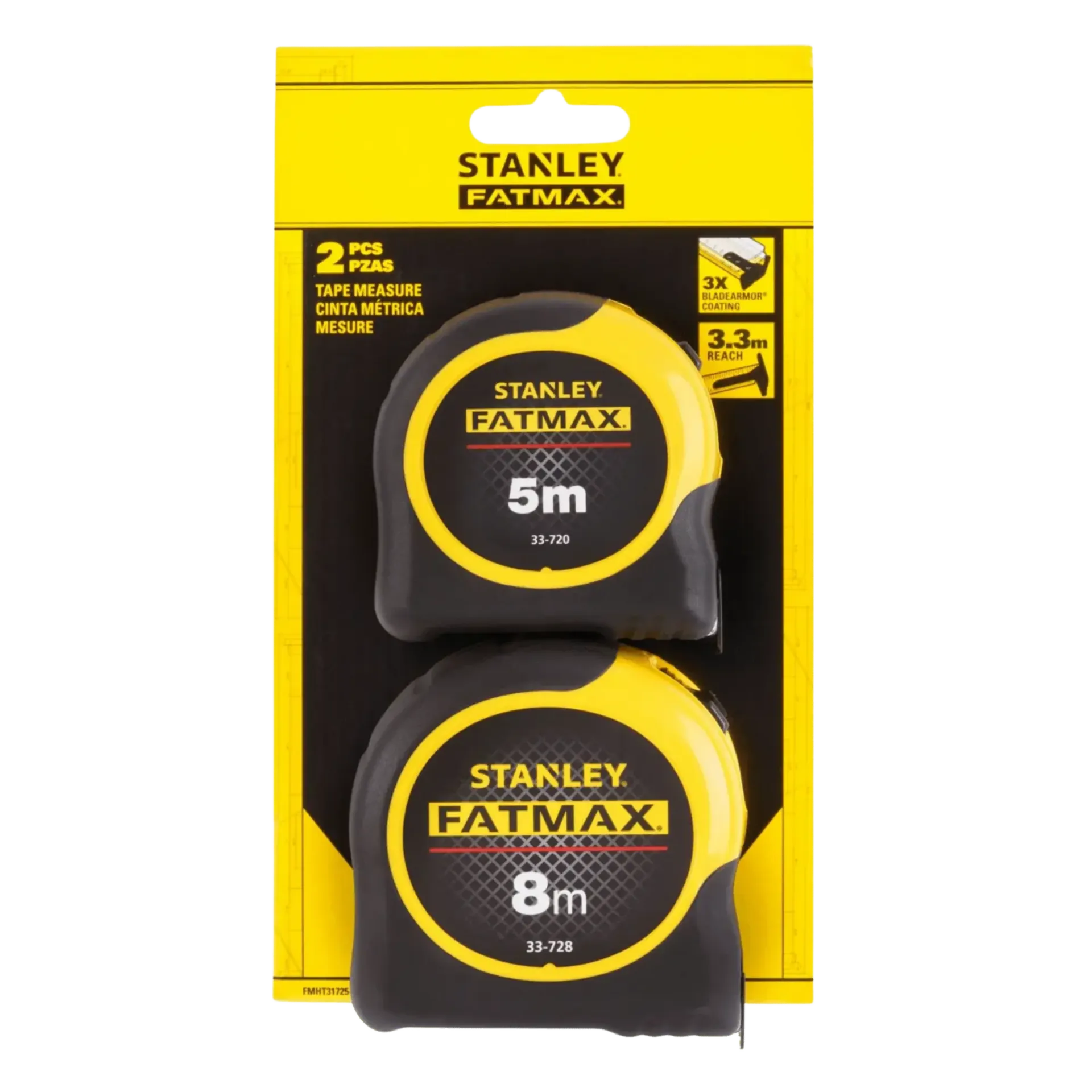 Fatmax duo pack : mètre ruban Blade Armor 8m + 5m 32mm