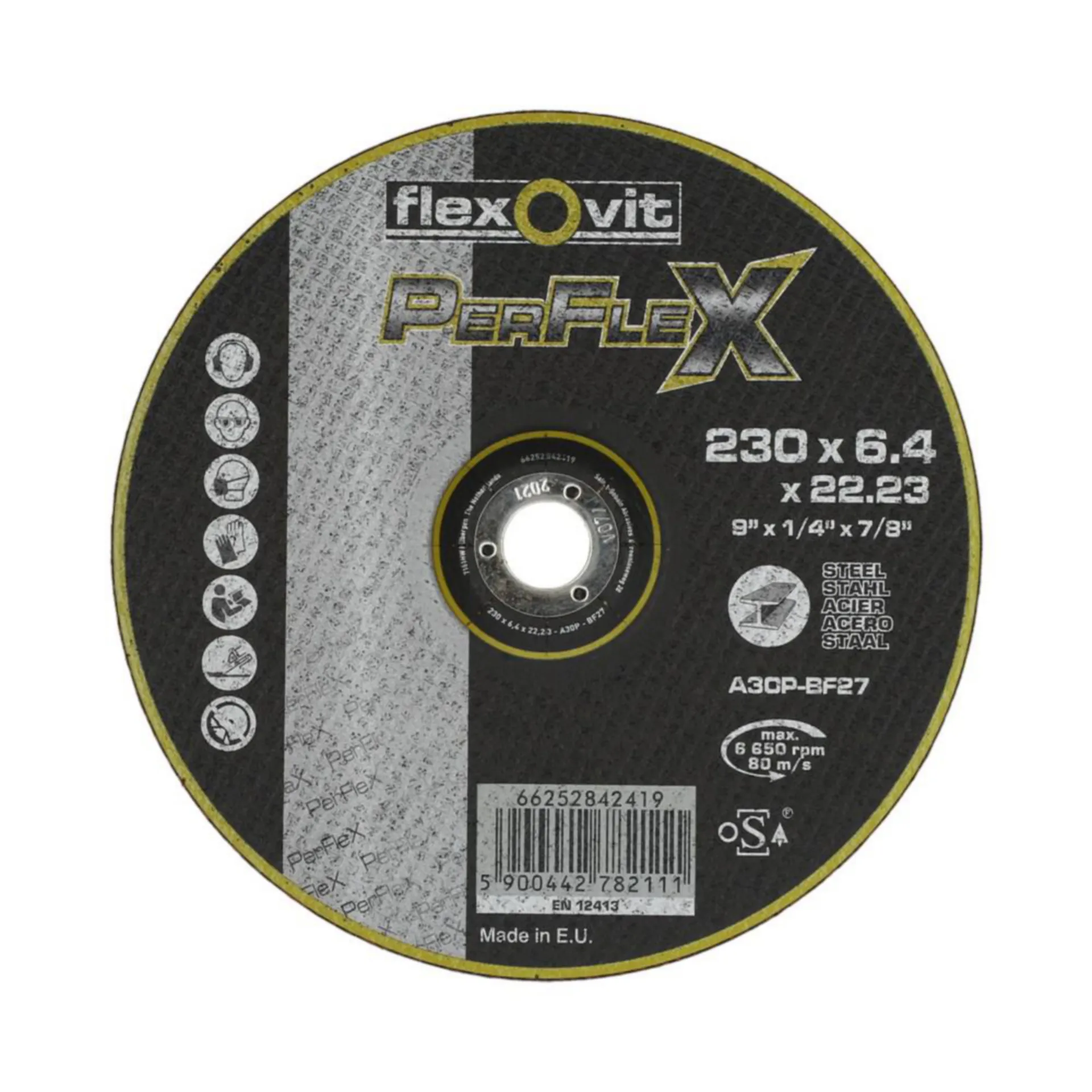 FLEXOVIT AFBRAAMSCHIJF PERFL STL/INX A30P 230X6,4X22,23 T27 - 66252842419