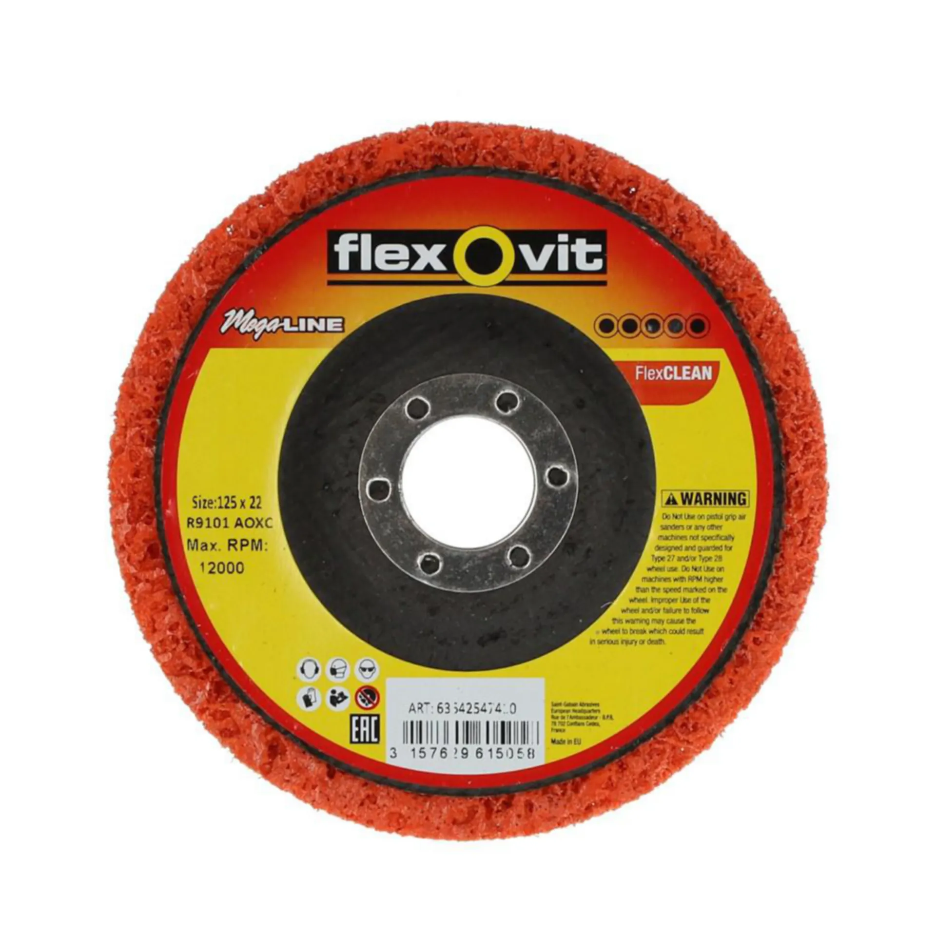 FLEXOVIT DISQUE FLEXBRITE FLEXCLN MEGAL 125X12X22 R9101 AOXC T27B - 63642547410