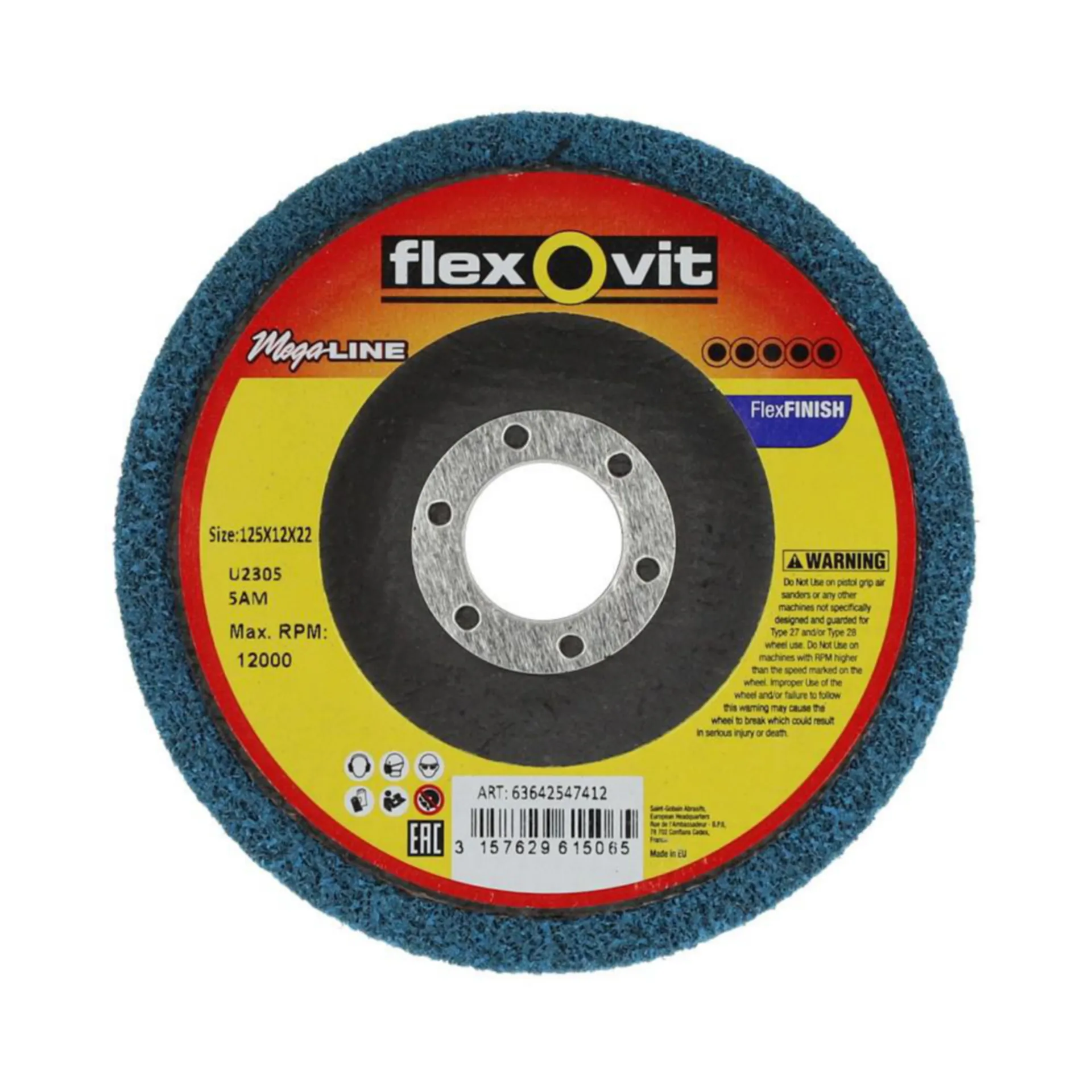 FLEXOVIT DISQUE FLEXBRITE FLEXFIN MEGAL 125X12X22 U2305 VTME5 T27B - 63642547412