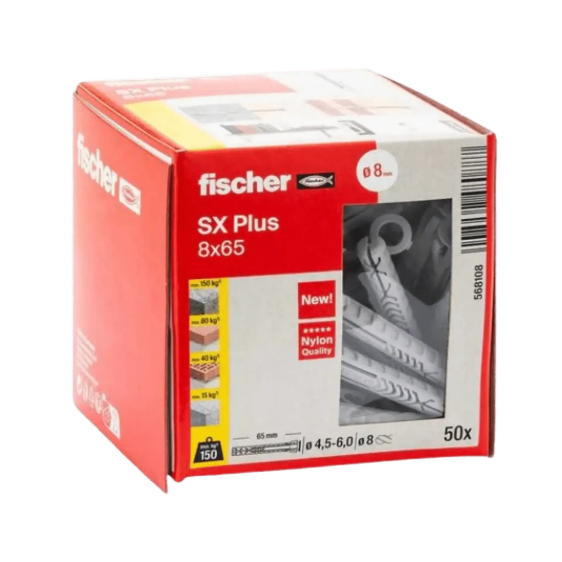 Plug SX Plus 8 x 65 (50 stuks) Plug SX Plus 8 x 65 (50 stuks)