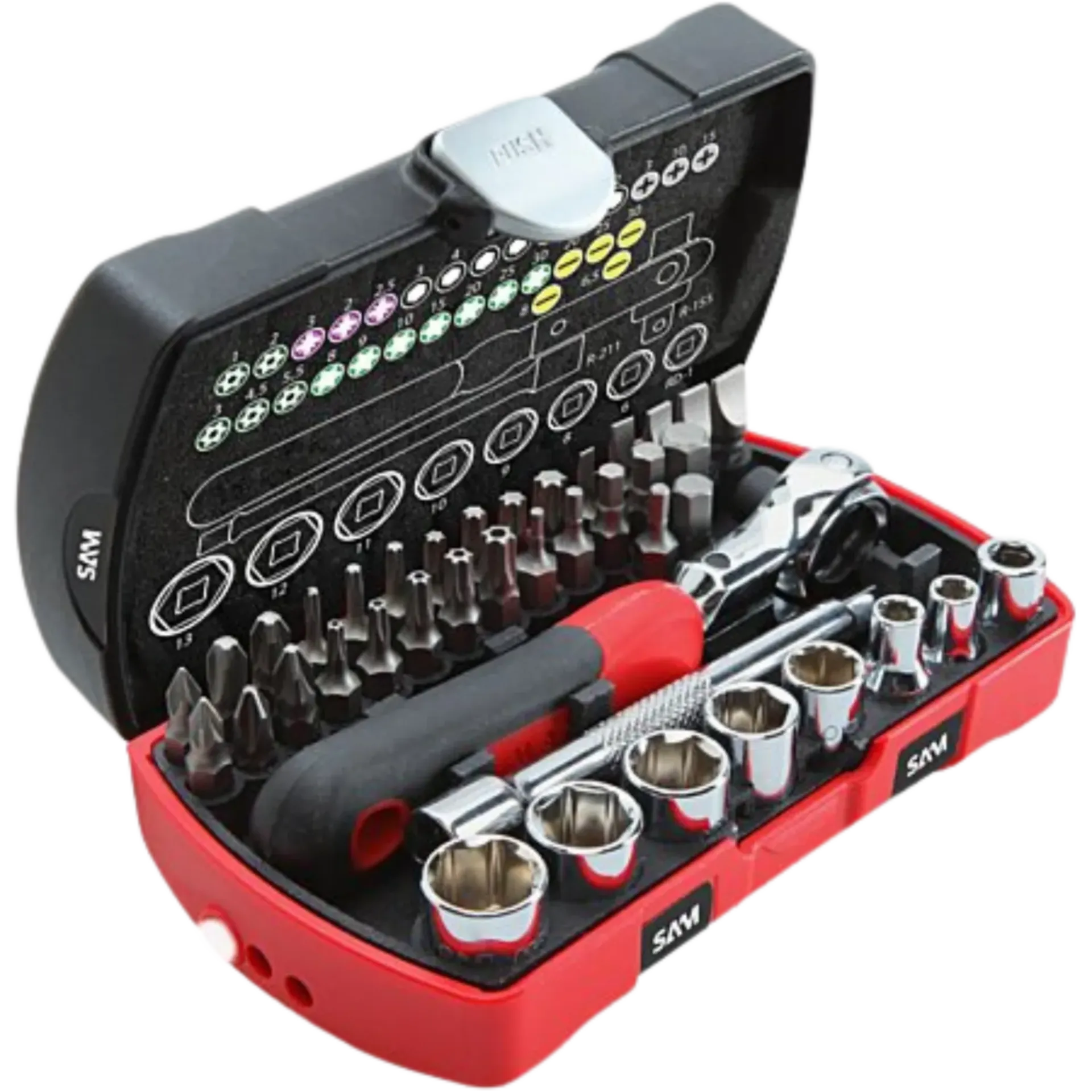 Coffret avec douilles et accessoires 1/4" 40 pièces - 73-R40 Coffret avec douilles et accessoires 1/4" 40 pièces - 73-R40