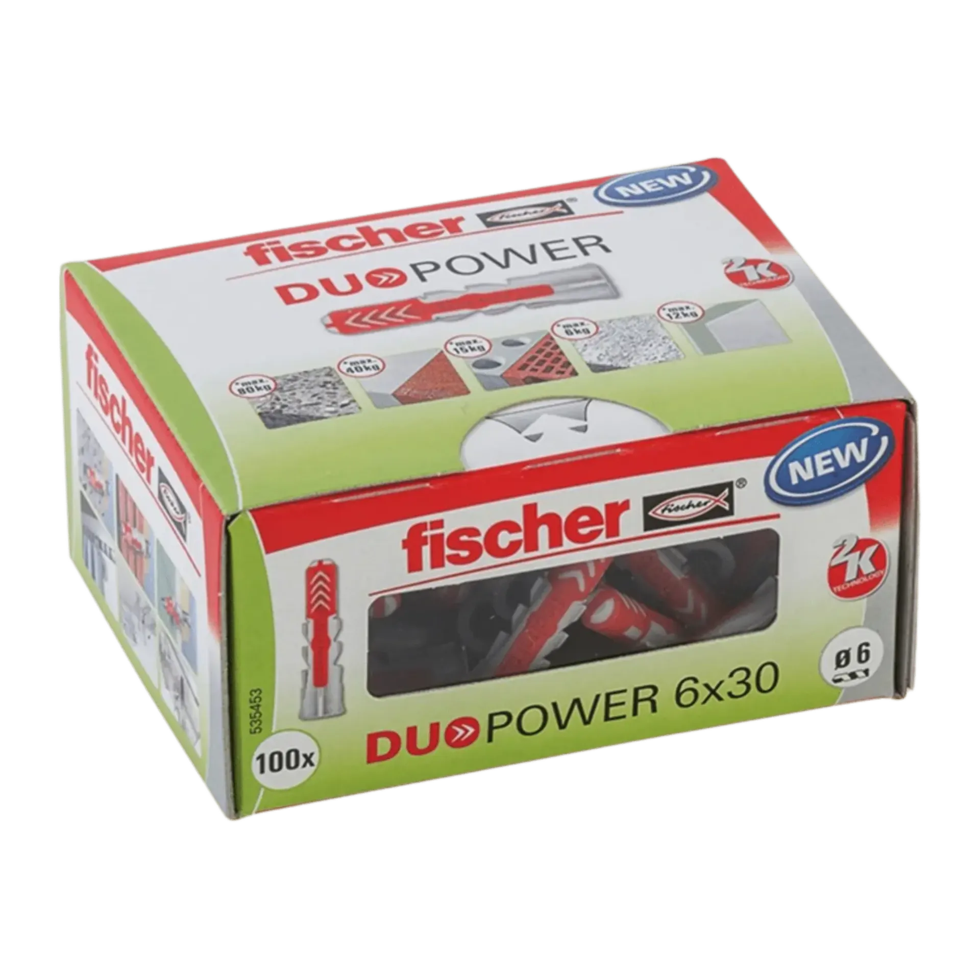 Cheville en nylon Duopower 6X30 (DIY) (100 pièces)