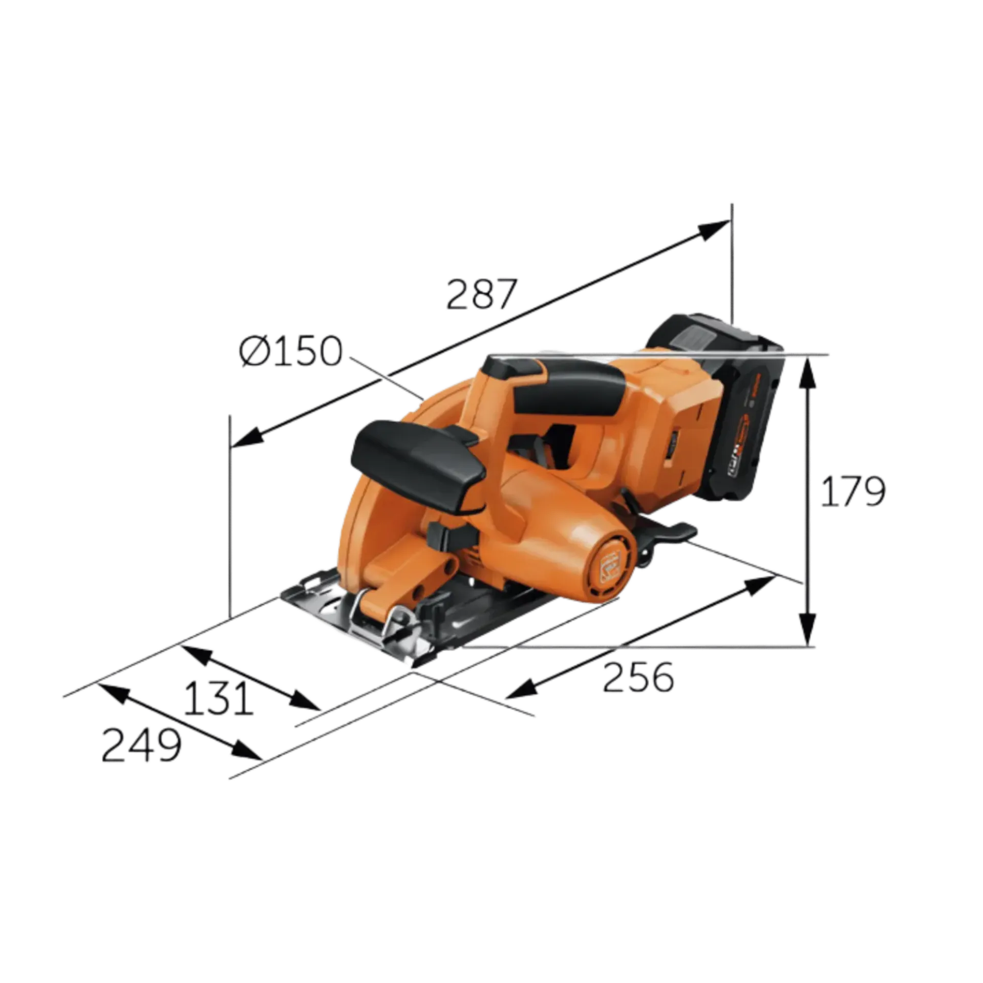 Scie circulaire à métaux sans fil F-iron cut 57 as set (18V - 2 x 8 Ah)