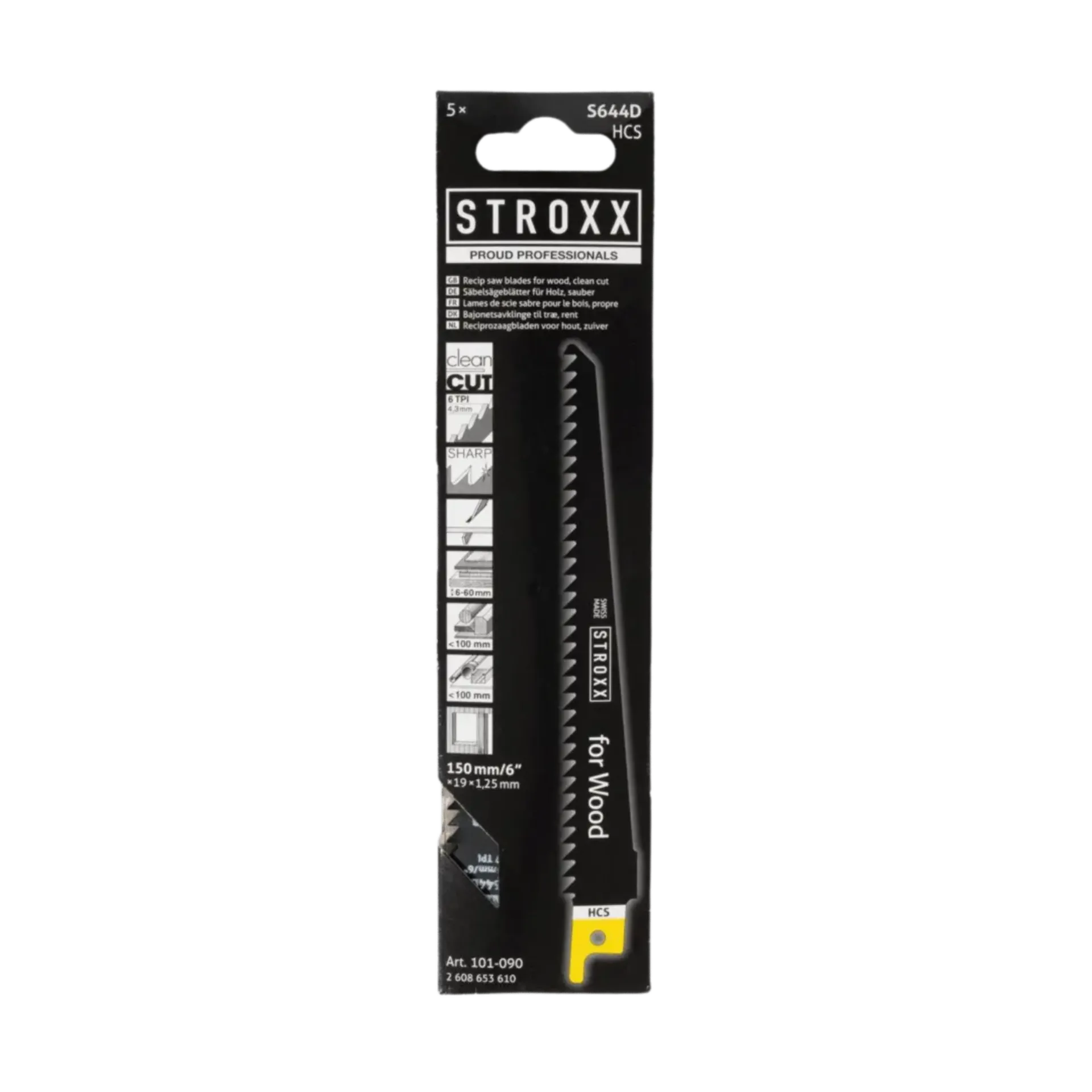 Lame de scie alternative (5 pièces) HCS S644D pour bois de construction - 150mm