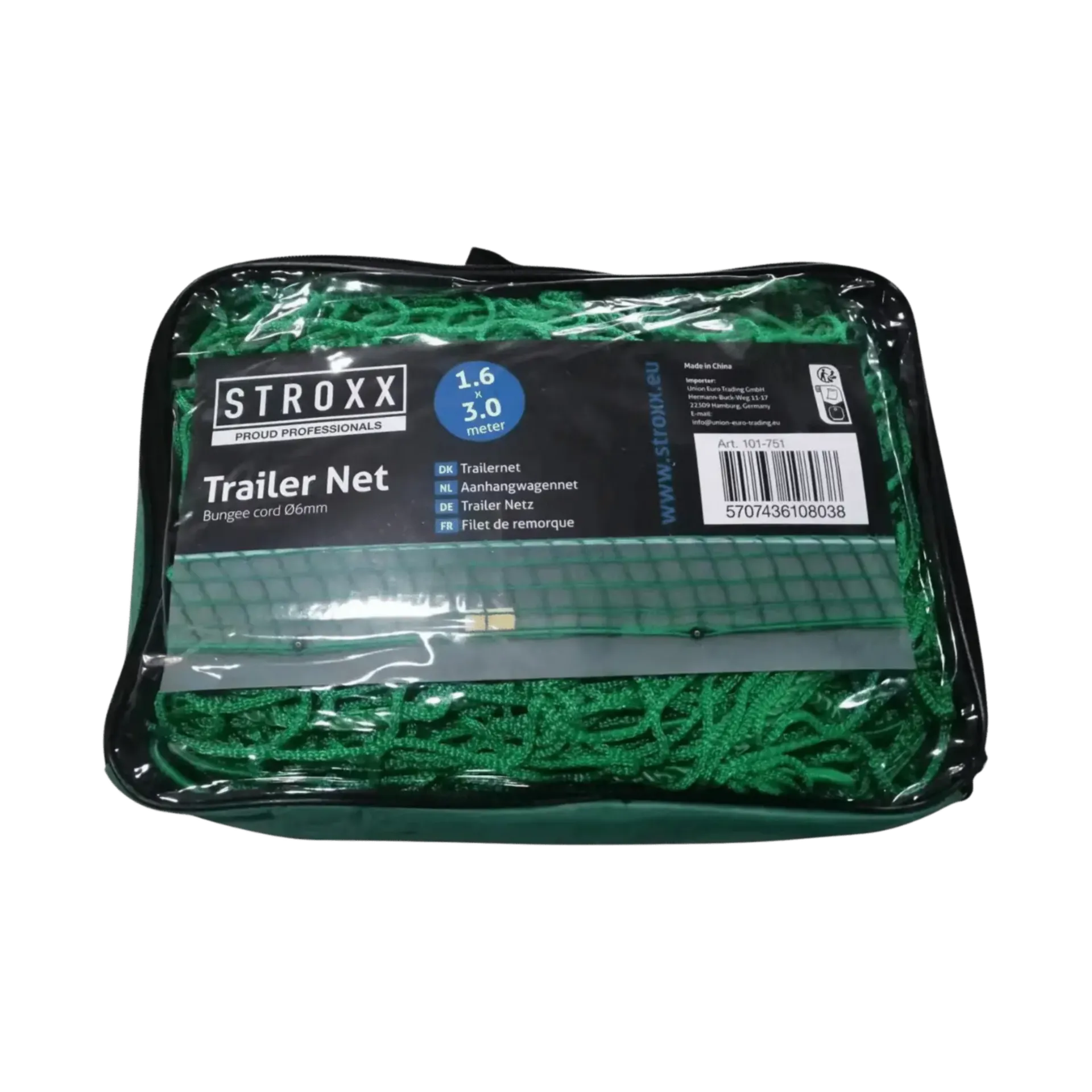 Aanhangernet met elastiekkoord (6mm) - 1,6m x 3m