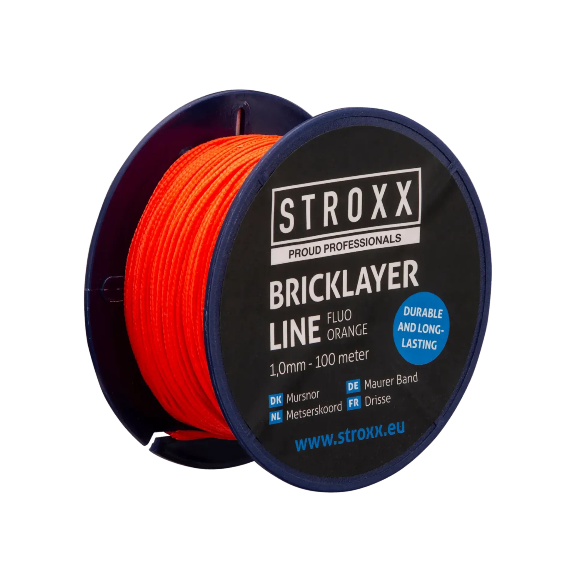 Metserskoord fluo oranje 1,0mm - 100 meter - breekkracht: 35kg