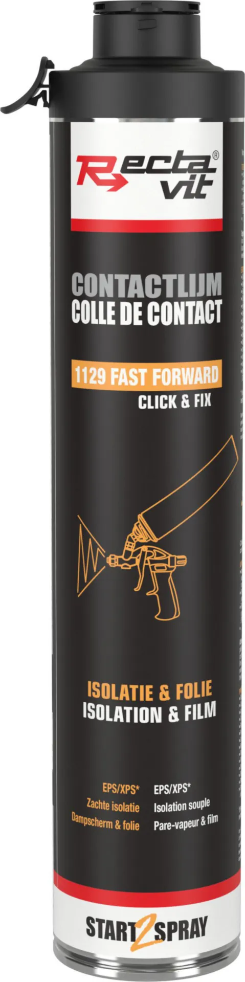 1129 Fast Forward Colle de contact en aérosol (transparente, Click & Fix, 750 ml)