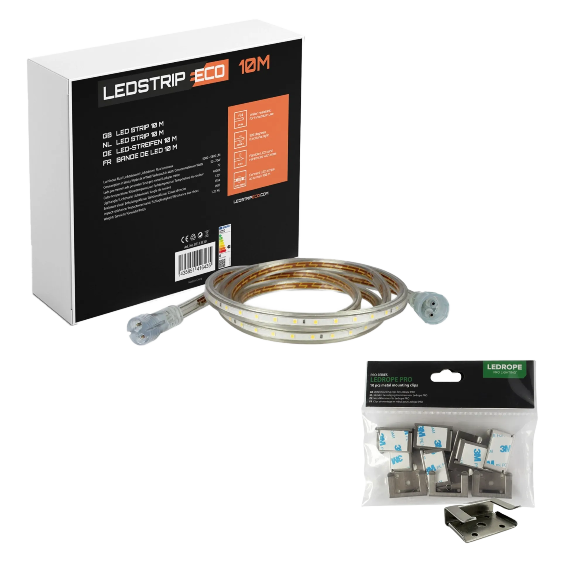 Ruban LED Eco 10m/rouleau + 10 clips de montage gratuits
